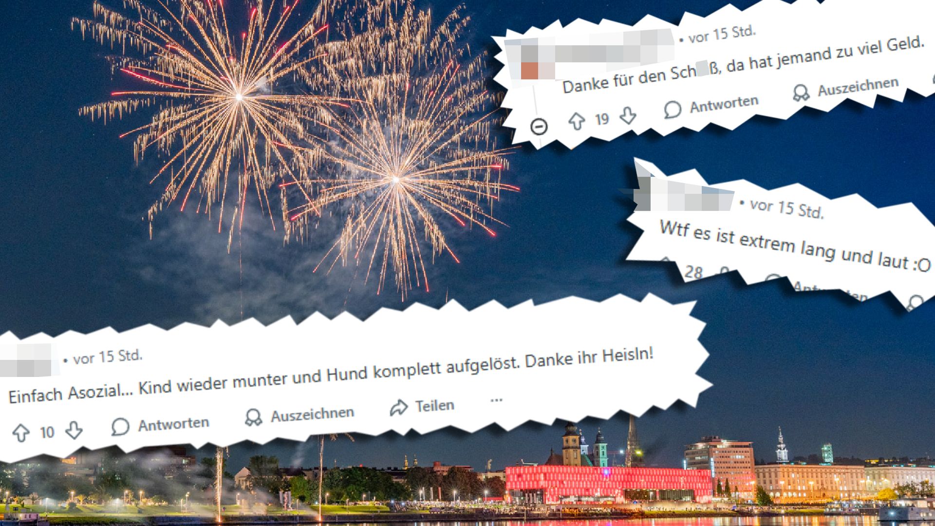 Ein privates Feuerwerk an der Donaulände sorgte Samstagabend in Linz für Aufregung. (Symbolbild)