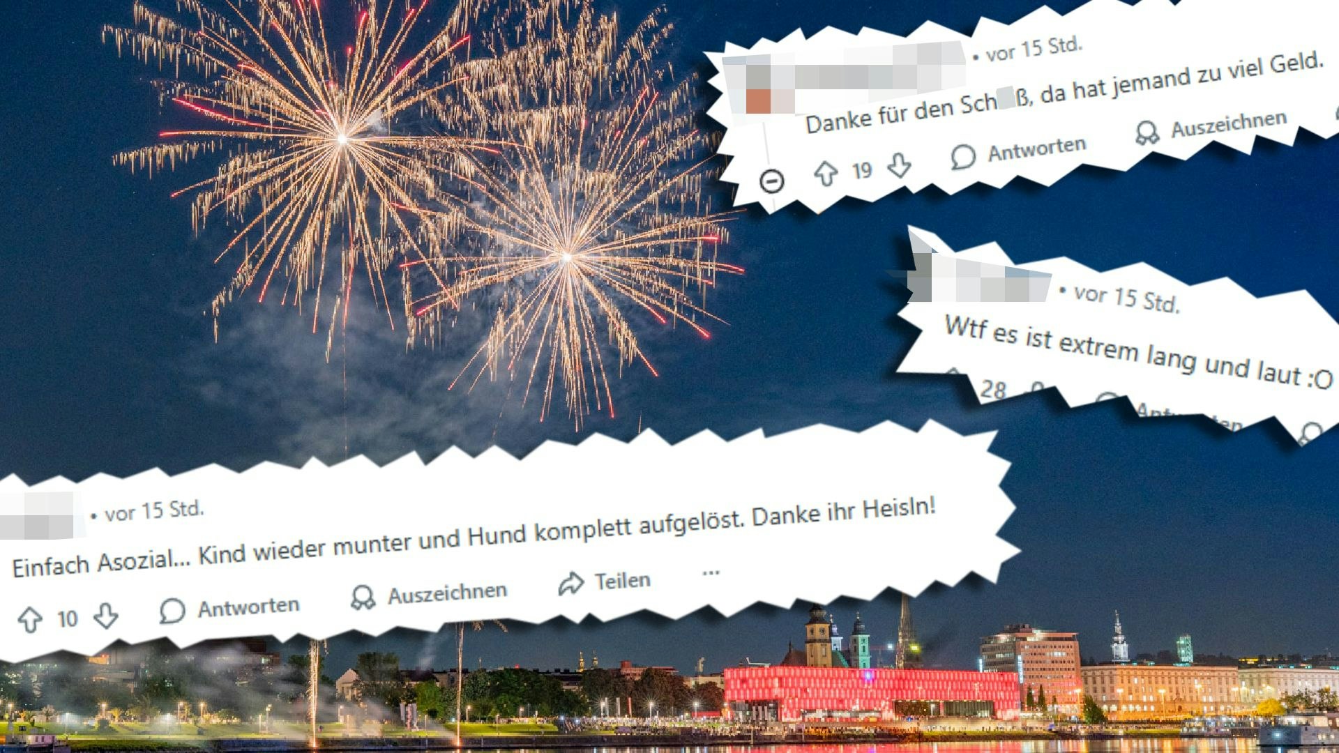 Ein privates Feuerwerk an der Donaulände sorgte Samstagabend in Linz für Aufregung. (Symbolbild)