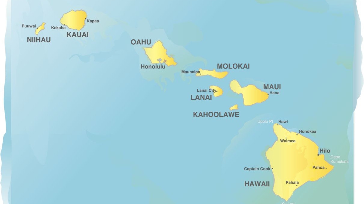 Die Inselkette von Hawaii mit Lanai