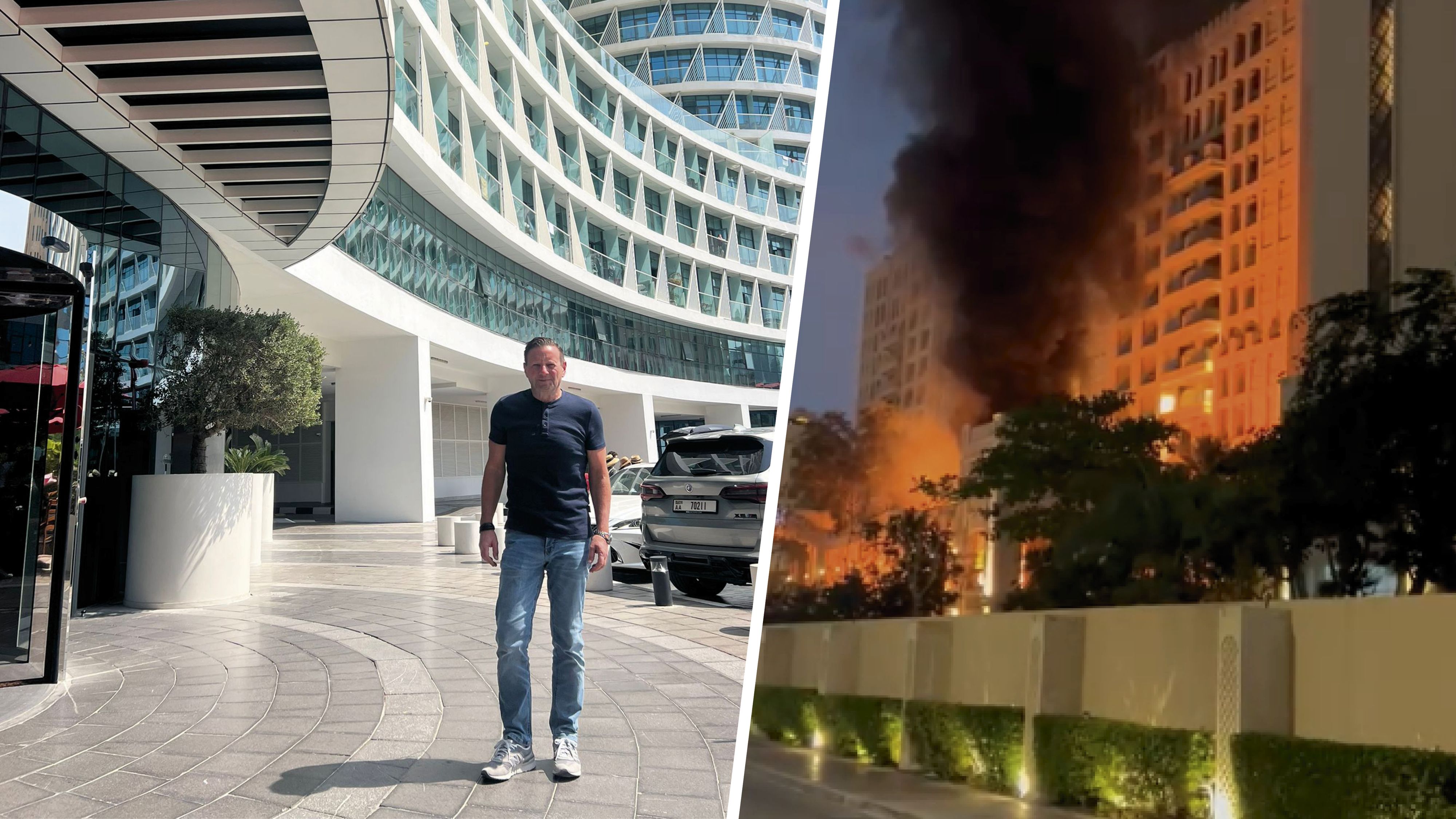 Der Unternehmer fliegt regelmäßig nach Dubai - hier der Angriff am Samstag auf ein Hotel; Christian Wieland erlebte den Horror live mit.