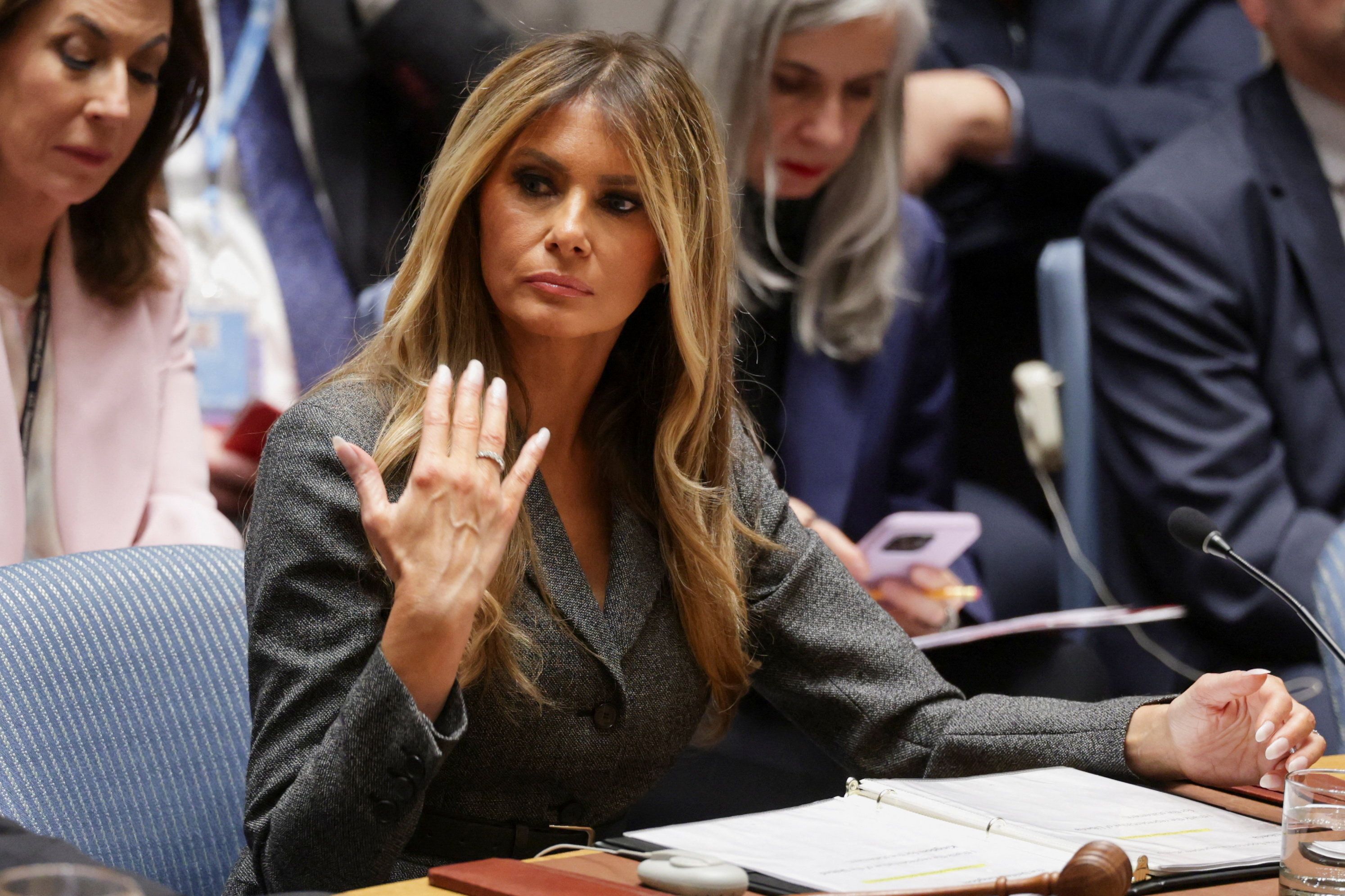 Ungewöhnlicher Anblick: Als erste First Lady der Geschichte leitete Melania Trump am Montag eine Sitzung des UN-Sicherheitsrats