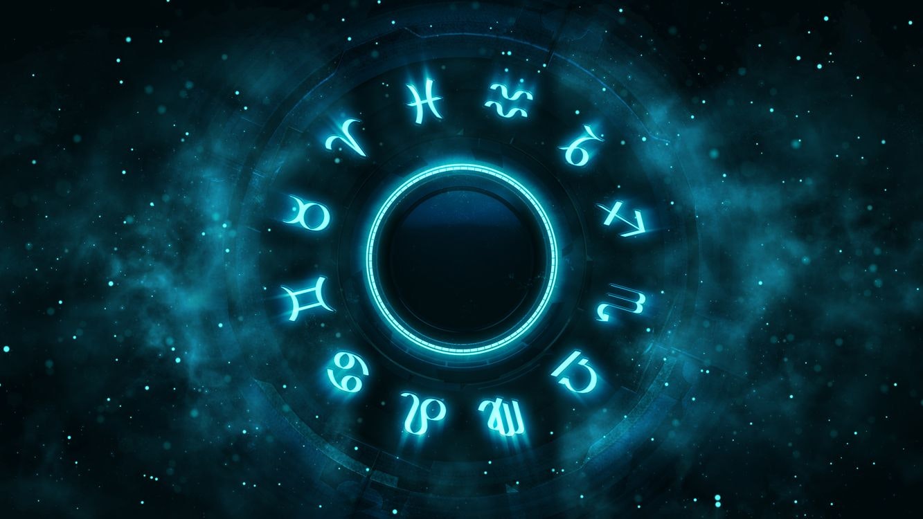 Horoscope background digital illustration.