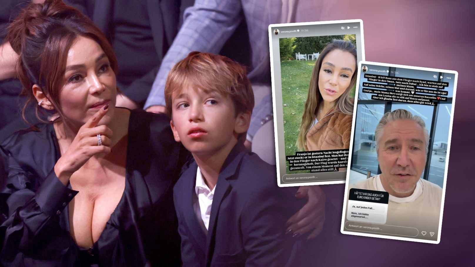 Verona und Franjo Pooth bangen um ihren Sohn Rocco.