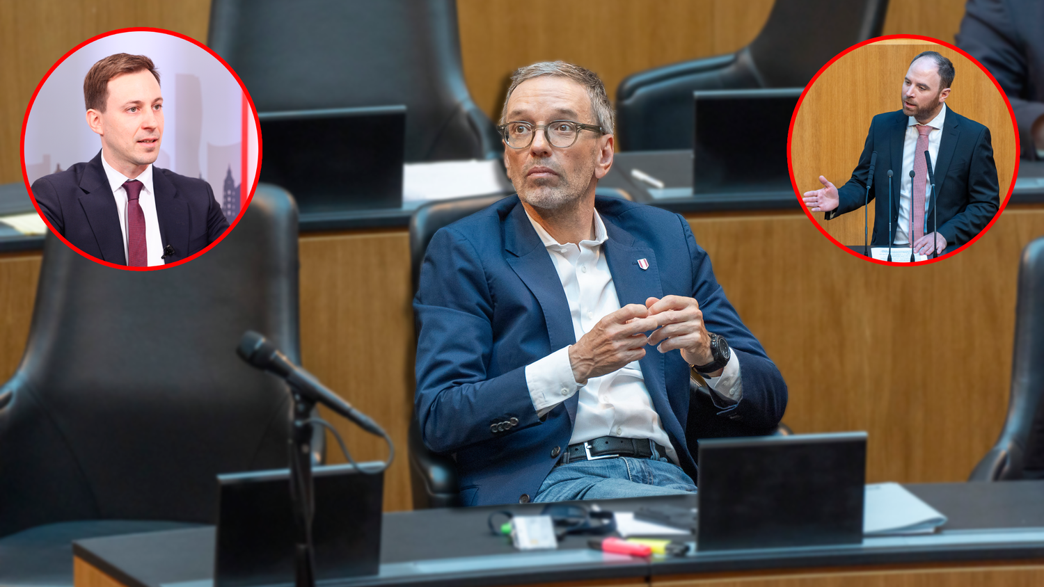 ÖVP-Generalsekretär Nico Marchetti und SPÖ-Bundesgeschäftsführer Klaus Seltenheim kritisieren Herbert Kickl nach seinem 