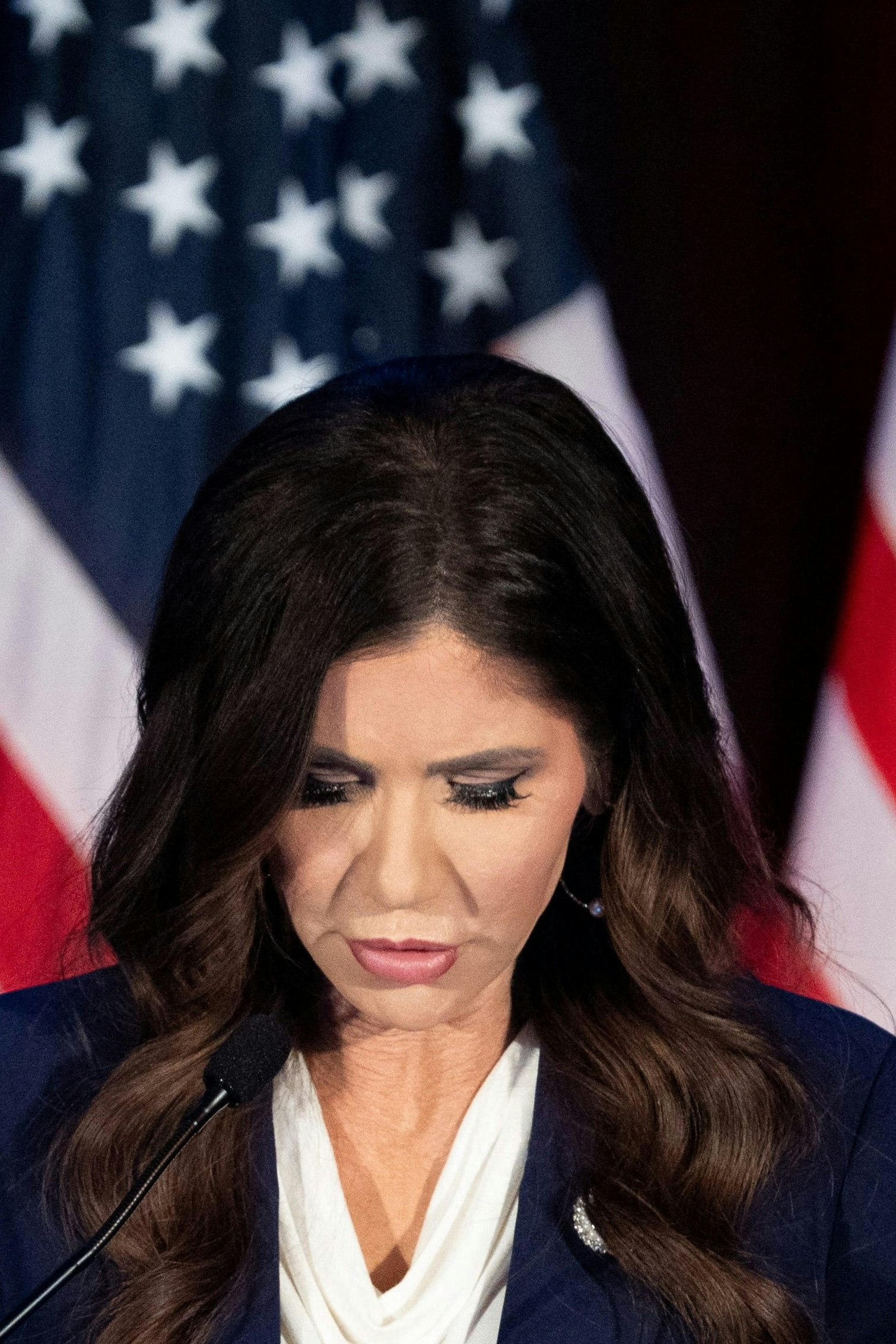 Kristi Noem bei ihrem Auftritt in Nashville, Tennessee am Donnerstag – Minuten davor hatte Trump ihren Rauswurf öffentlich gemacht