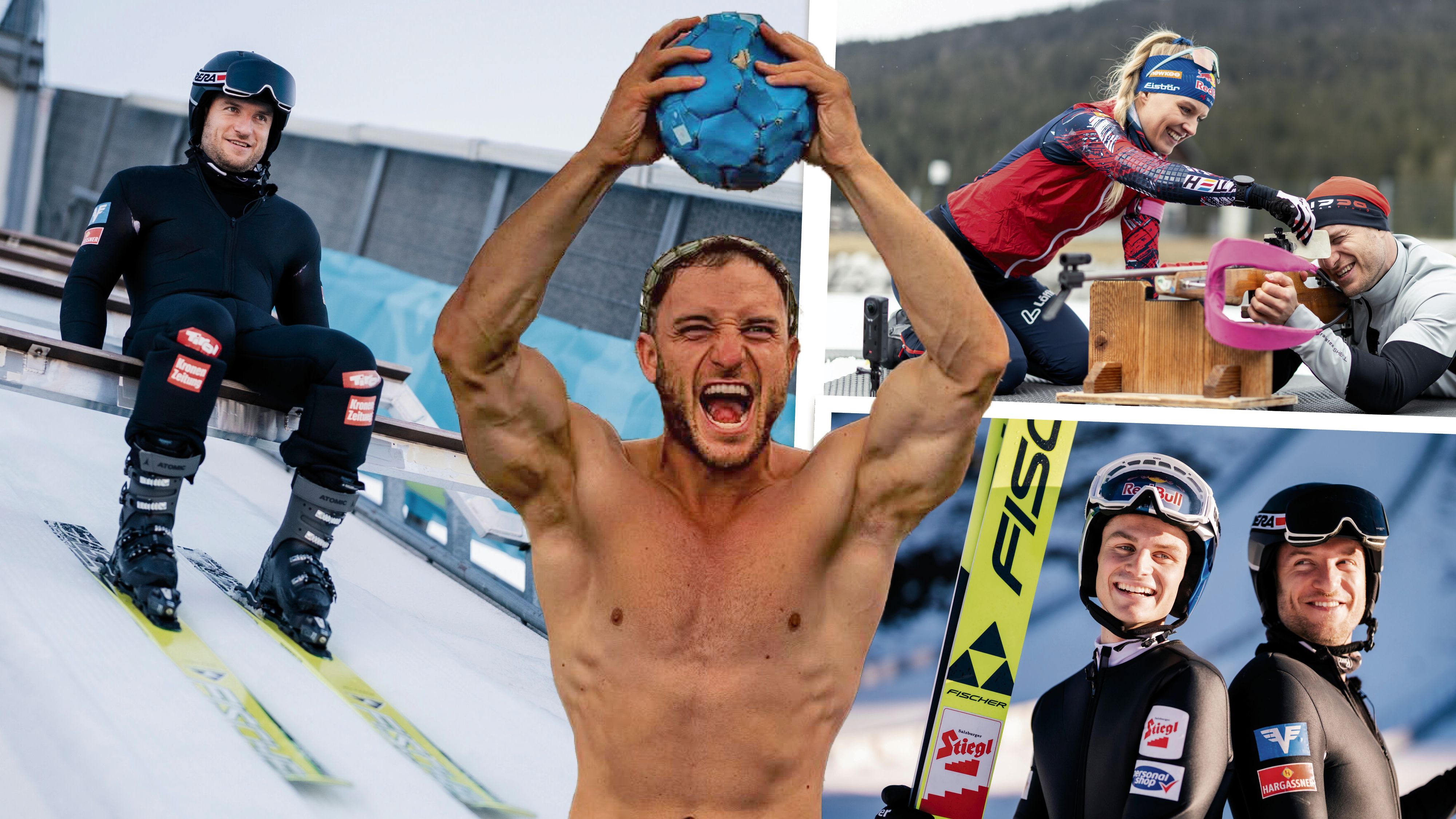 Sascha Huber als Skispringer und Biathlet: 