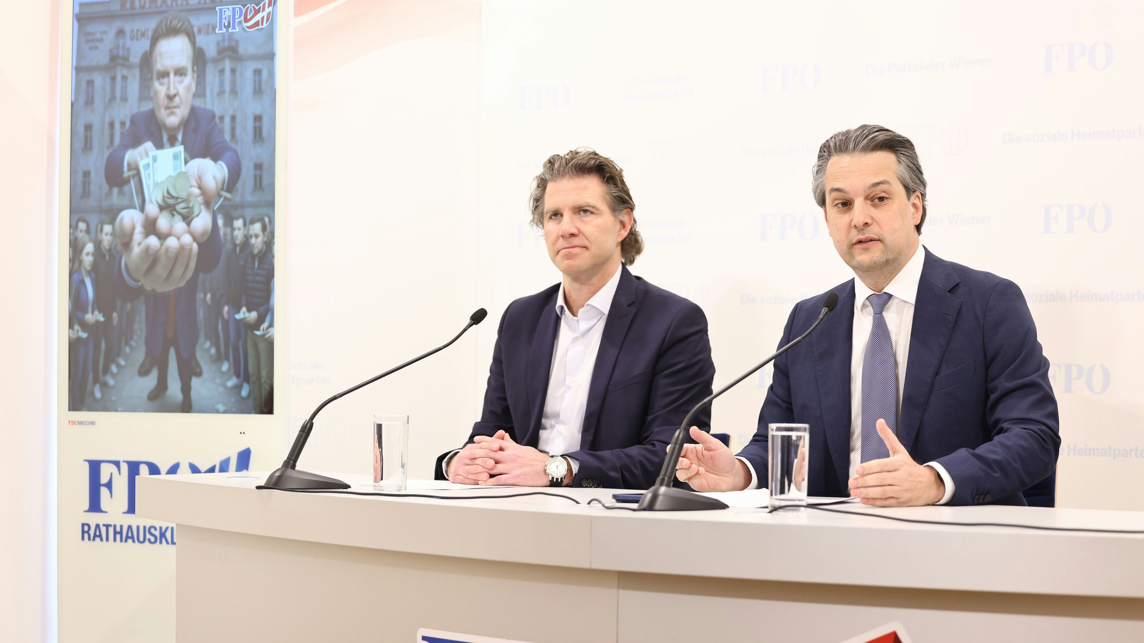 FPÖ-Landesparteisekretär Lukas Brucker und FP-Wien-Chef Dominik Nepp.