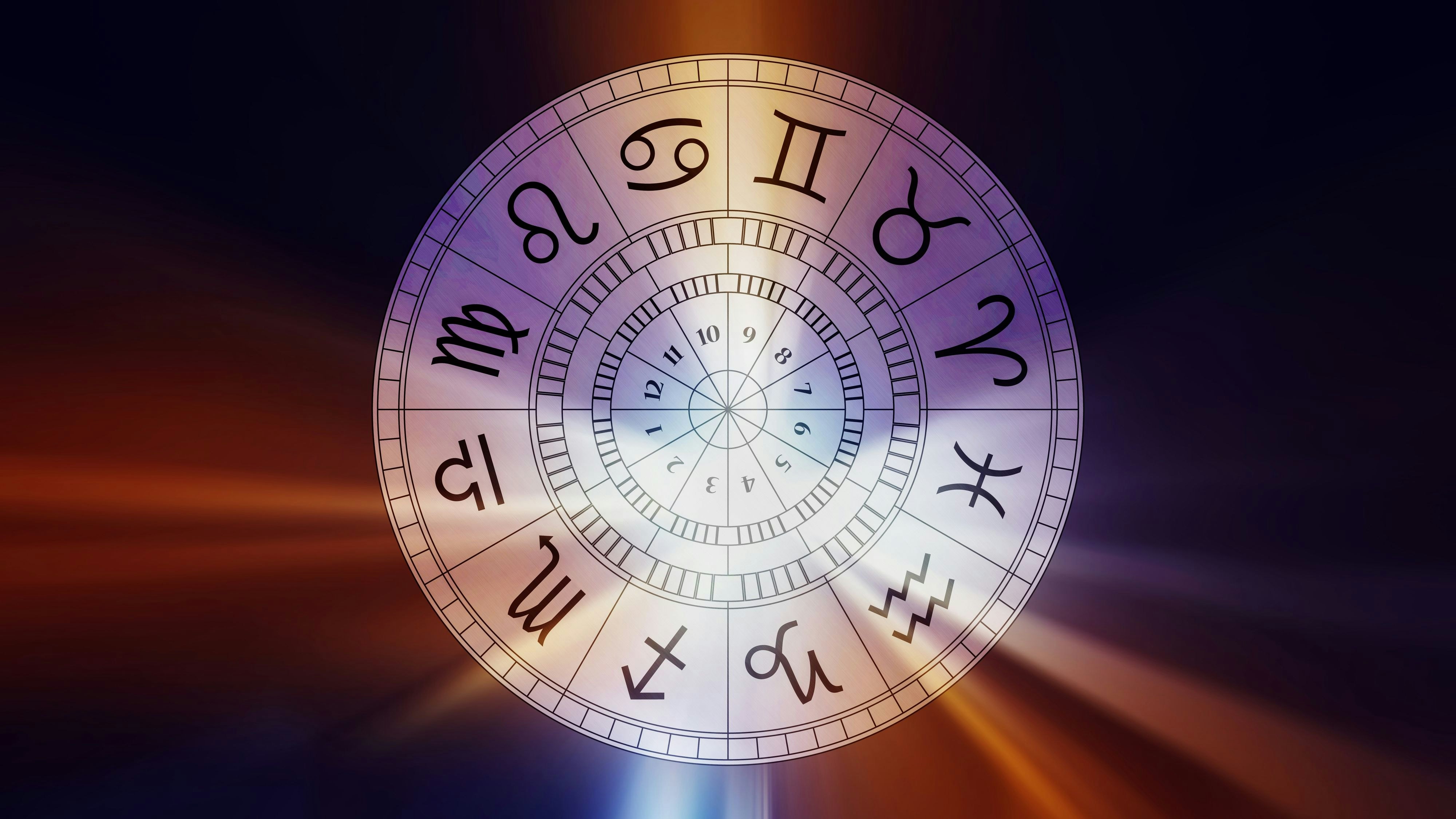 Zodiac astrology signs for horoscope, simple lineart illustration