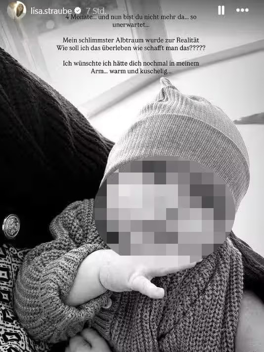 Reality-Star Lisa Straube und ihr Partner hatten Anfang der Woche mitgeteilt, dass ihr zweites Kind im Alter von nur vier Monaten verstorben ist.