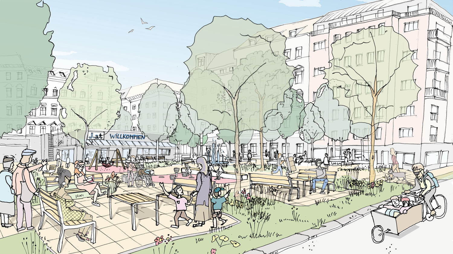 Visualisierung des Volkertplatzes