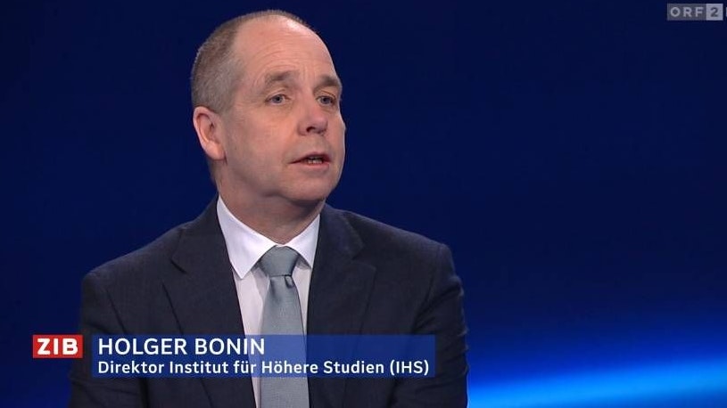 Holger Bonin, Direktor des Instituts für Höhere Studien (IHS) am 6. März in der ZIB2.