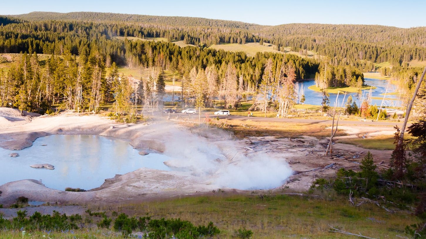 Late evening in the Yellowstone national park, USA