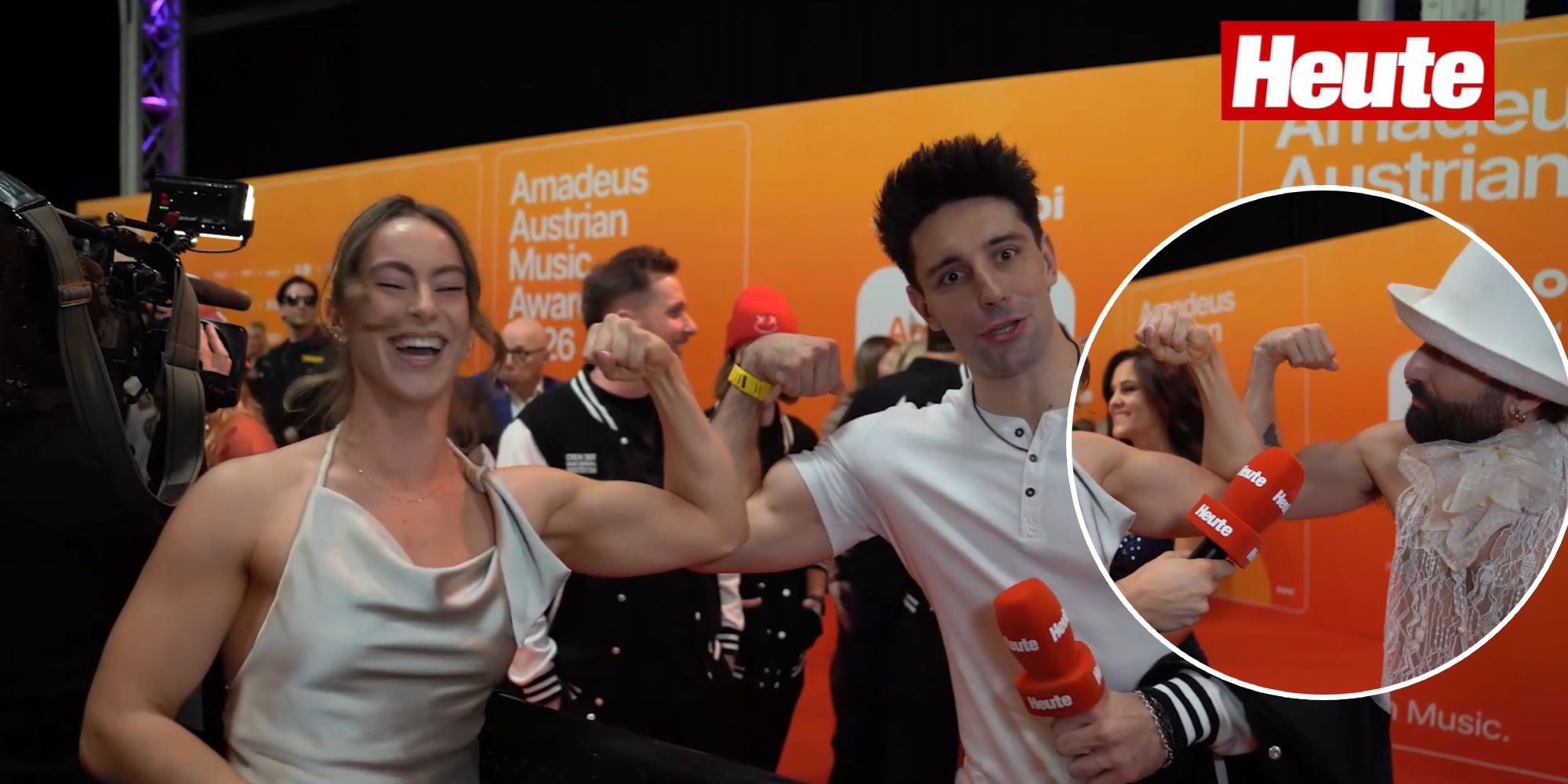 Heute.at - Bizeps-Battle gegen Conchita und Eder am roten Teppich