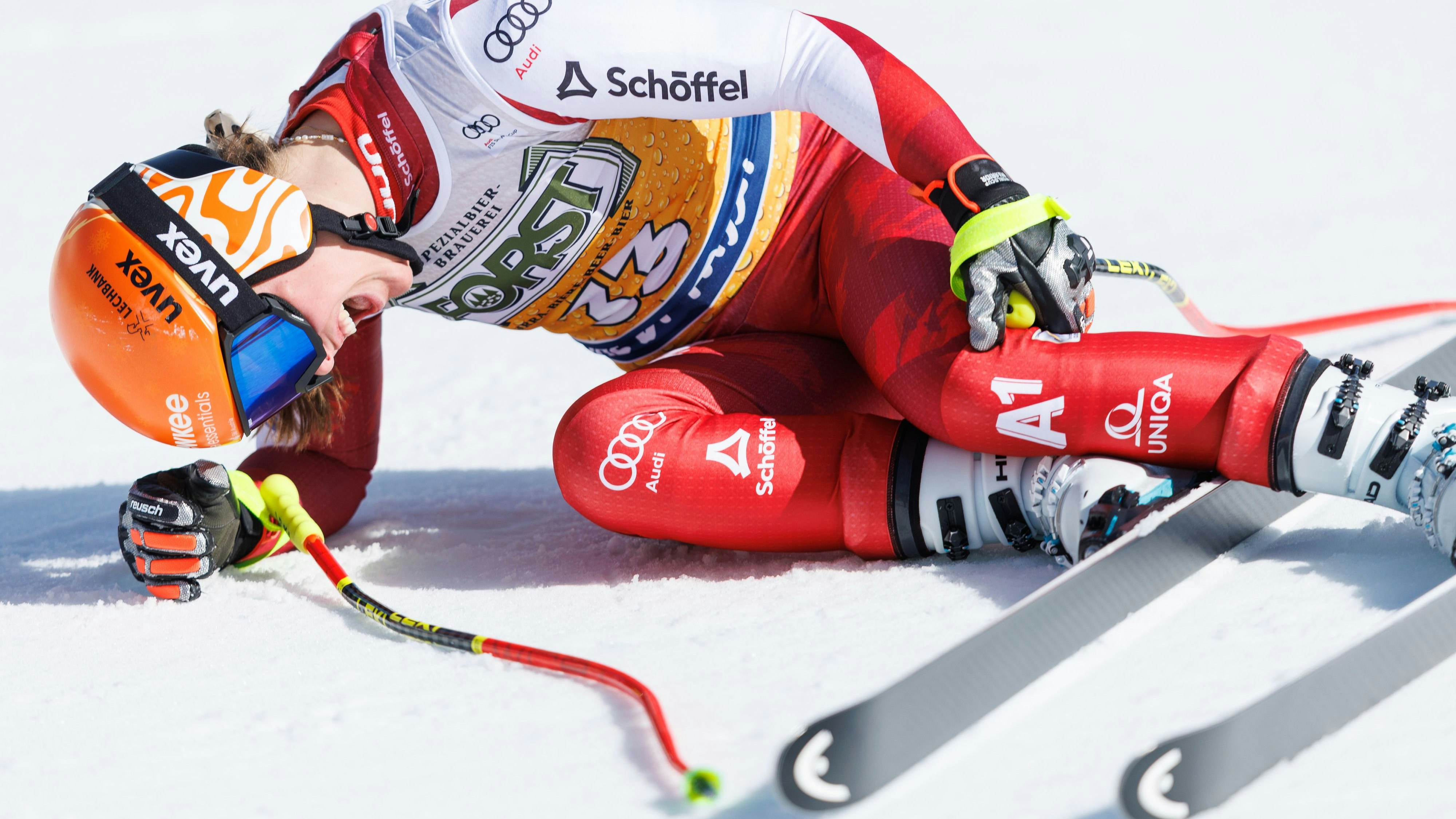 VAL DI FASSA,ITALY,07.MAR.26 - ALPINE SKIING - FIS World Cup, downhill, ladies. Image shows Leonie Zegg (AUT). Photo: GEPA pictures/ Harald Steiner