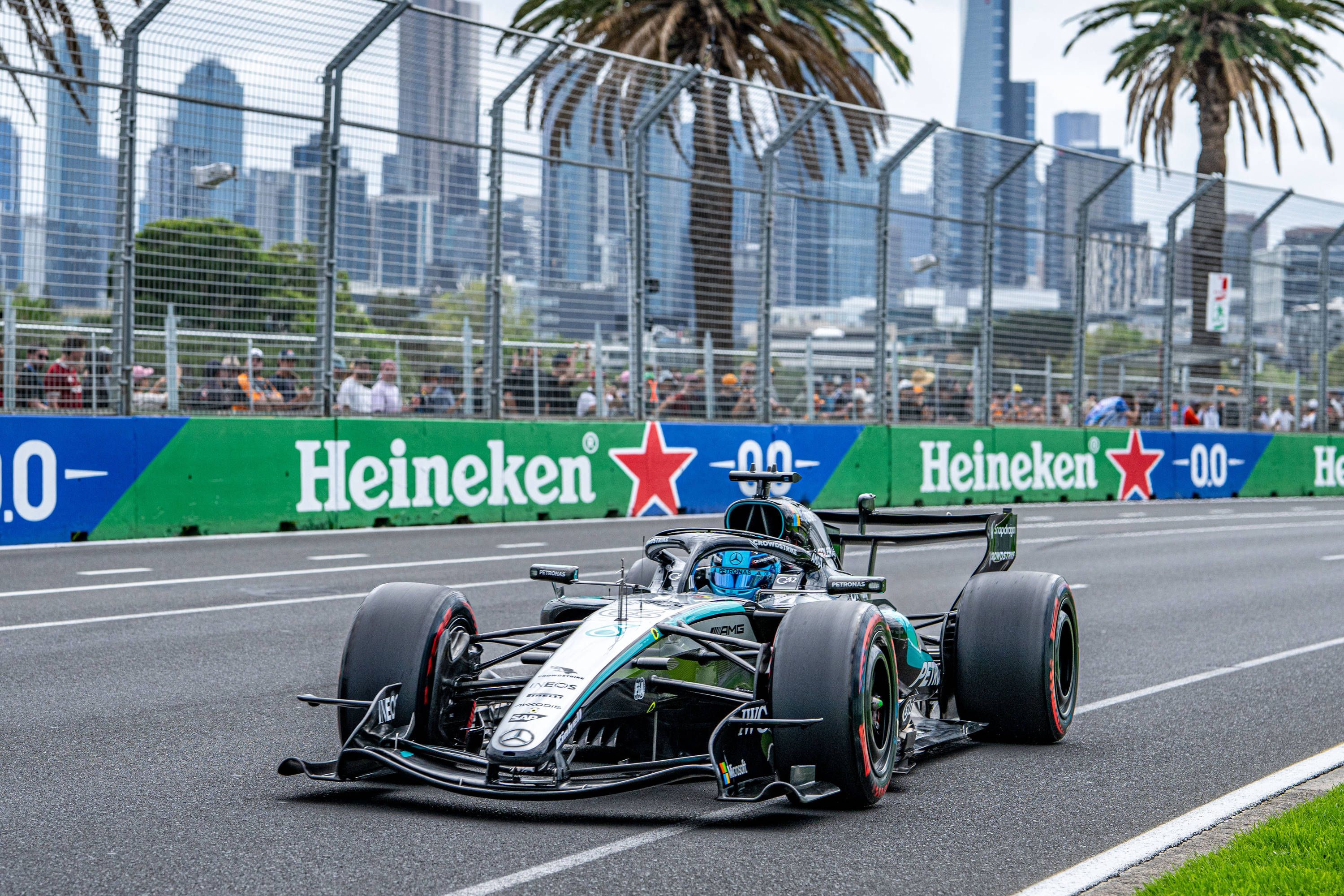 George Russell steht auf der Pole.