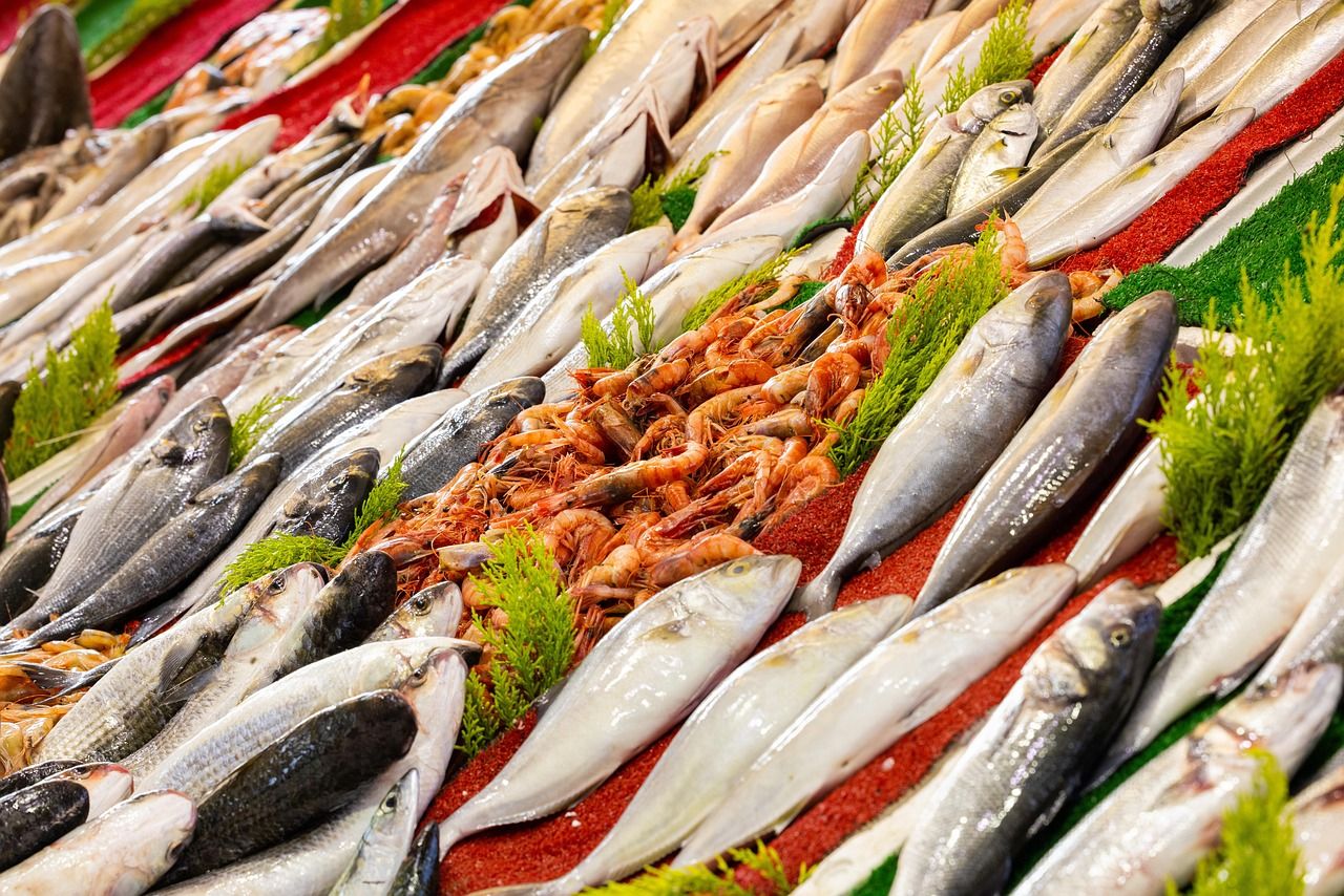 Frische Fischauswahl vom Markt