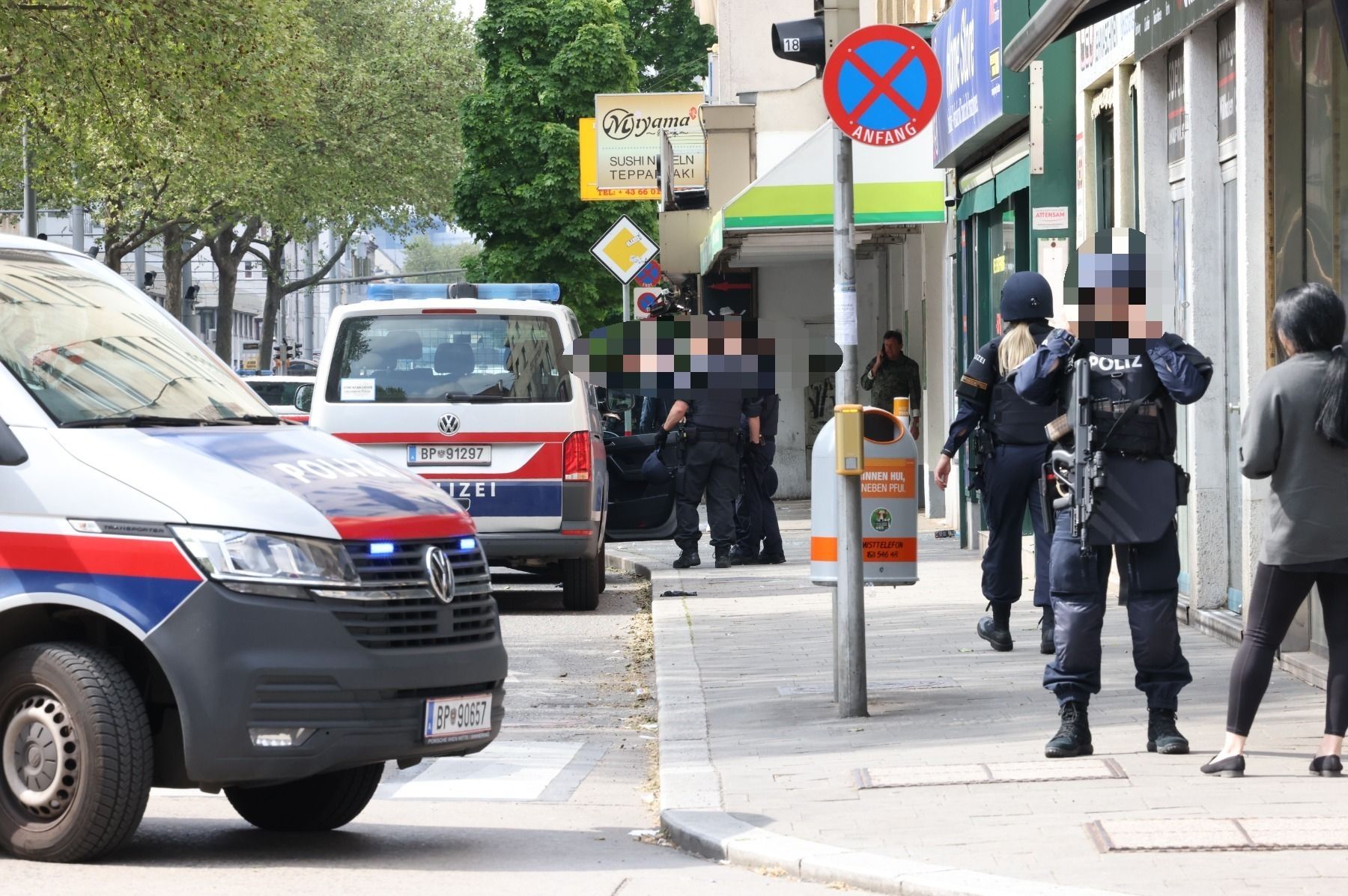Der Verdächtiger wurde auf offener Straße festgenommen.