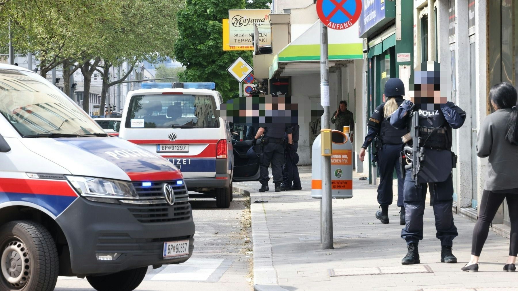 Der Verdächtiger wurde auf offener Straße festgenommen.