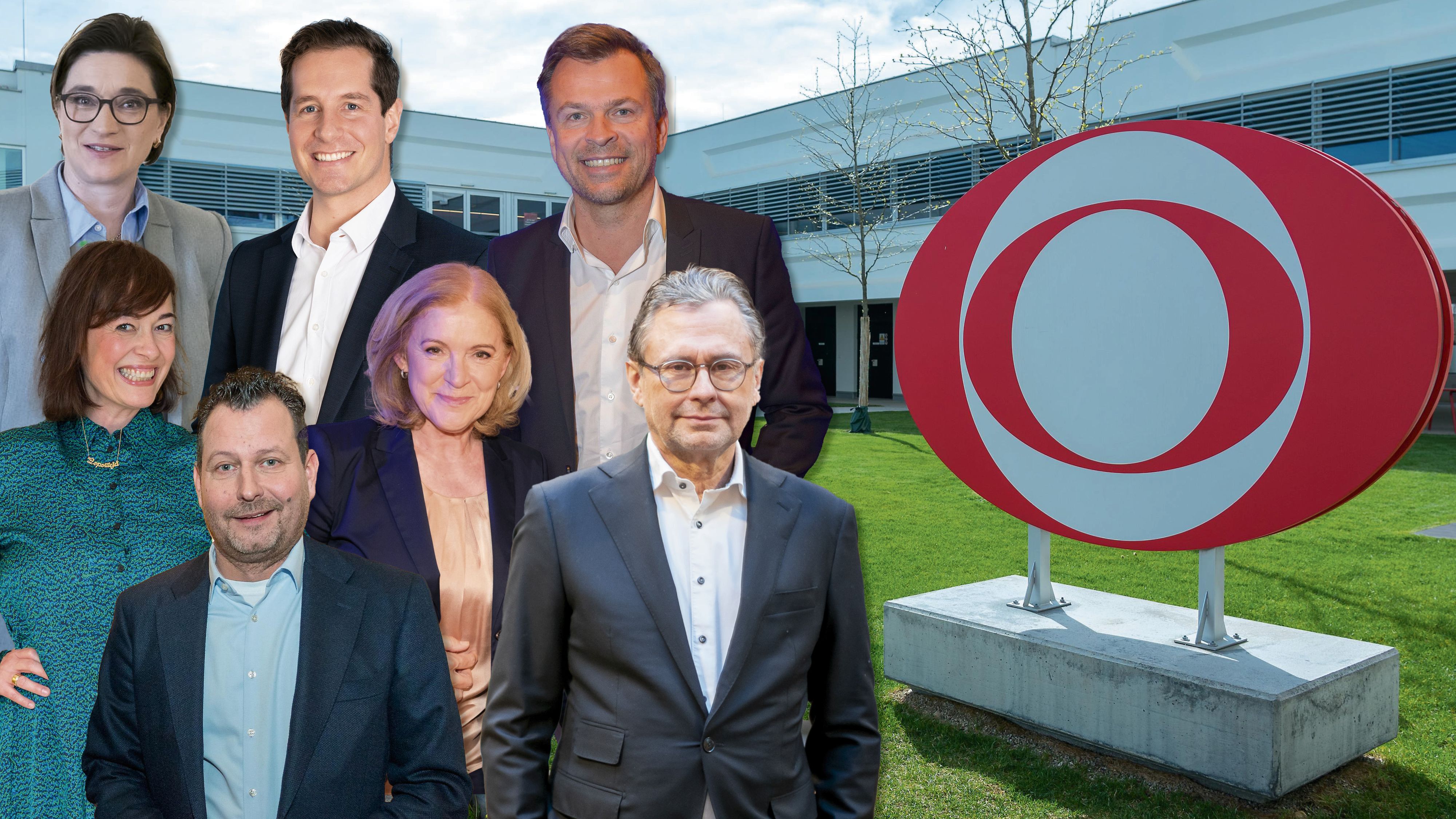 Chancen auf den ORF-Chef: Lisa Totzauer, Philipp König, Markus Breitenecker (o. v. l.), Dodo Roscic, Alexander Hofer, Ingrid Thurnher, Alexander Wrabetz (u. v. l.)