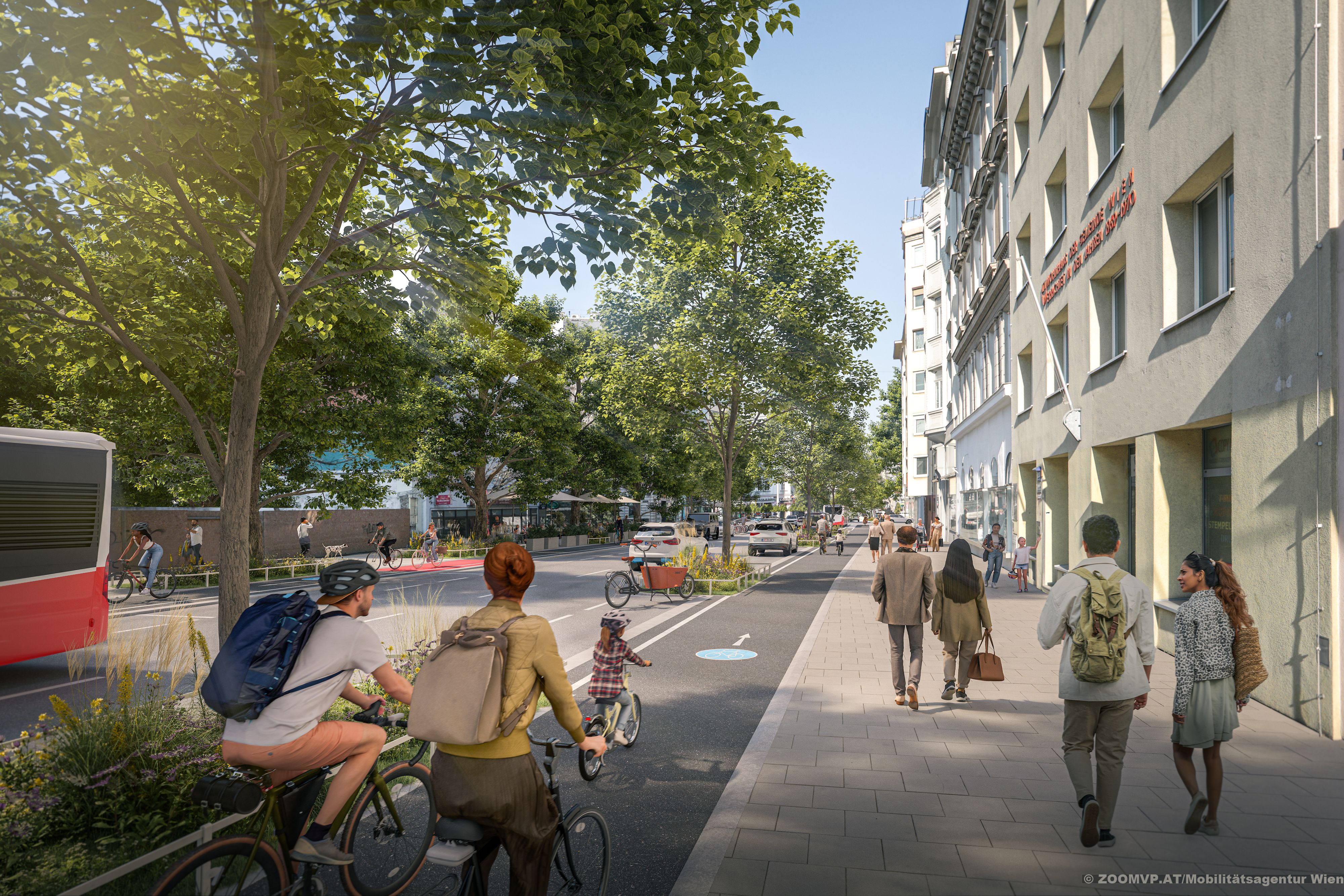 Die Landstraßer Hauptstraße wird klimafit umgebaut. Der erste Abschnitt soll im Sommer 2027 fertig sein. 