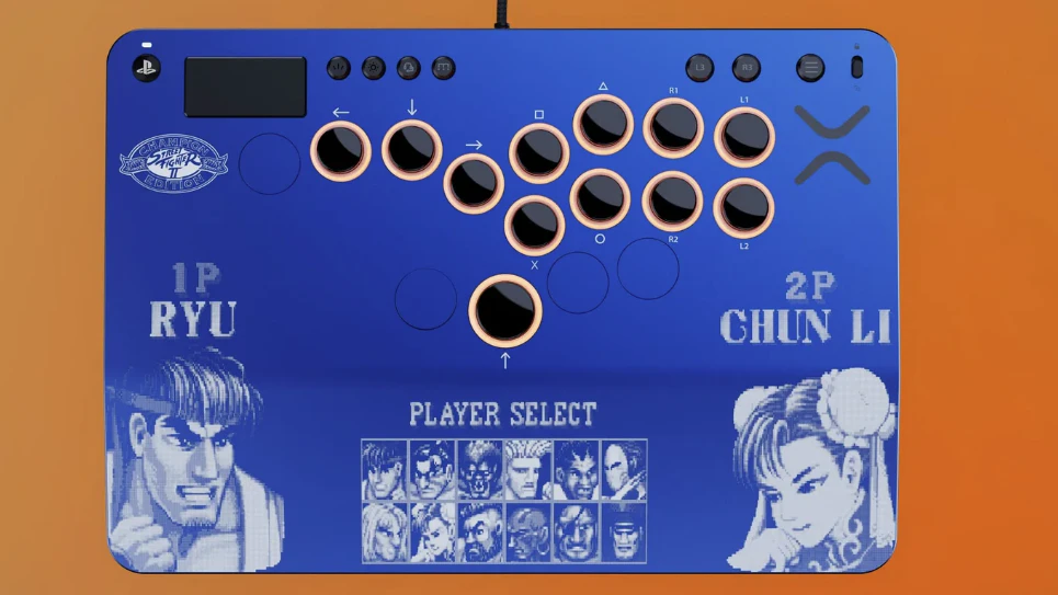 Das Design des "Street Fighter II: Champion Edition" zeigt den legendären "Street Fighter"-Spielerauswahlbildschirm.