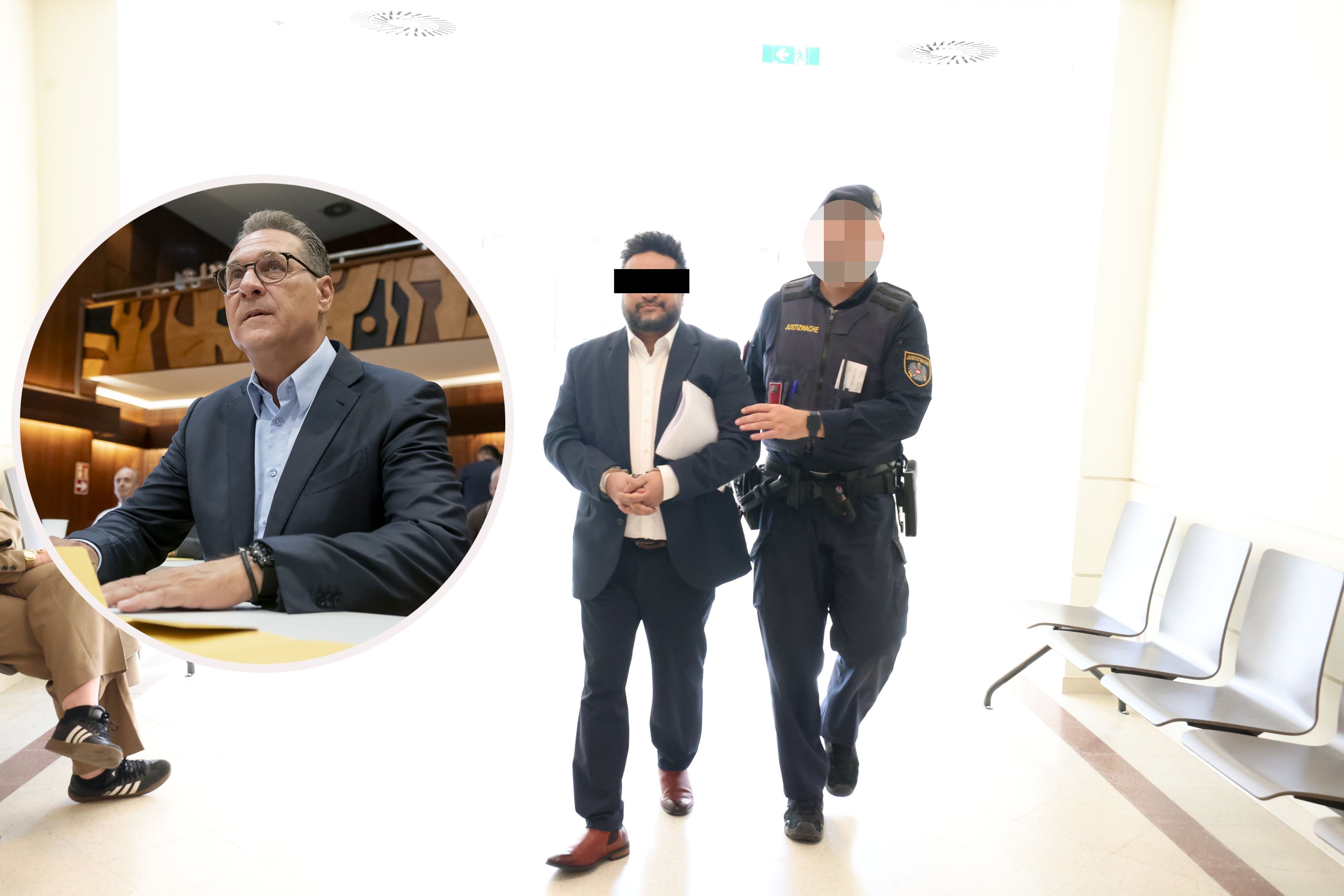Danny K. (53) beim Prozess am Landesgericht Wien. Auch Ex-FPÖ-Chef Heinz-Christian Strache spielt in dem Fall eine Rolle.