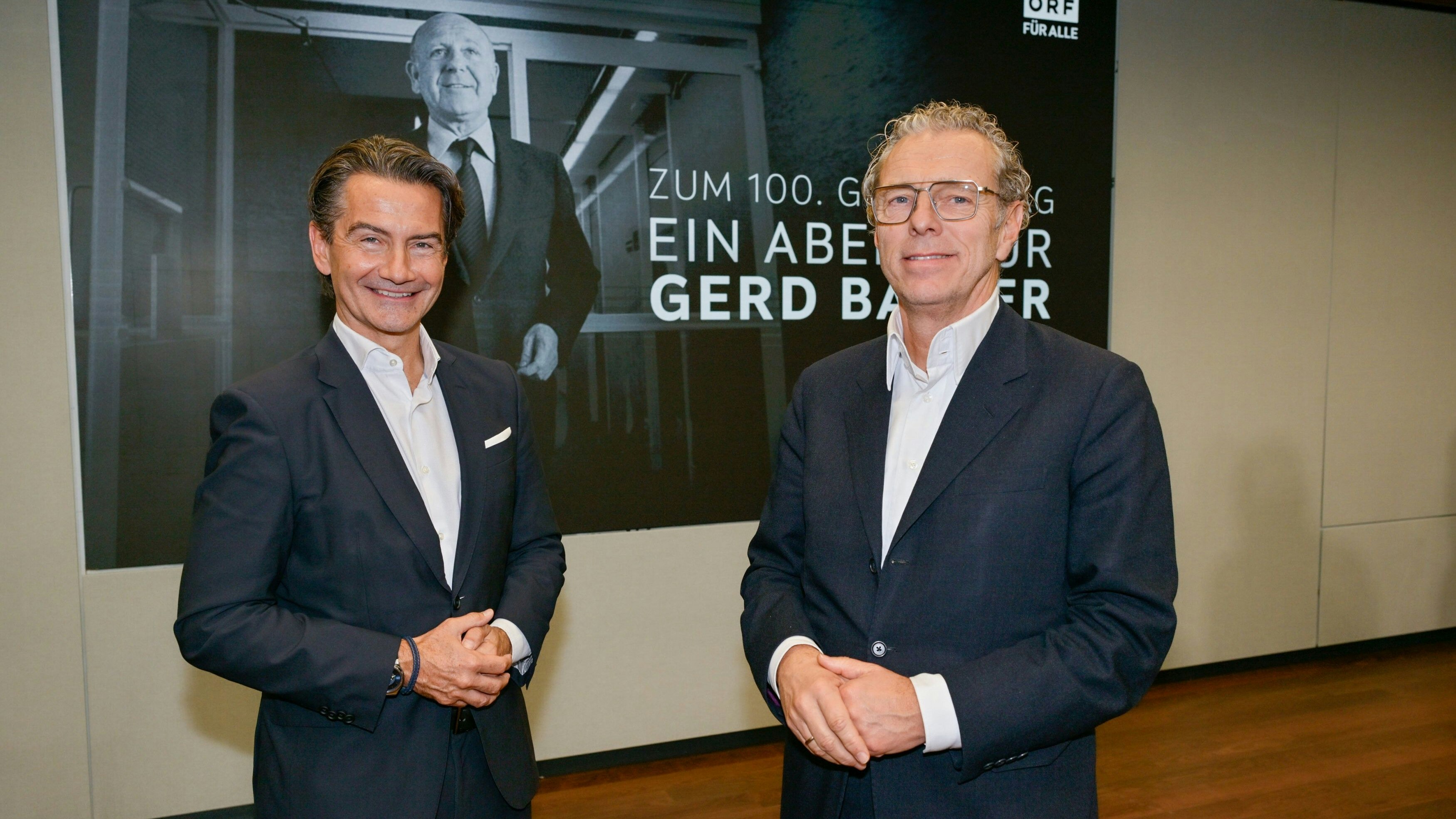 Ex-ORF-General Roland Weißmann mit dem Stiftungsratsvorsitzenden Heinz Lederer.