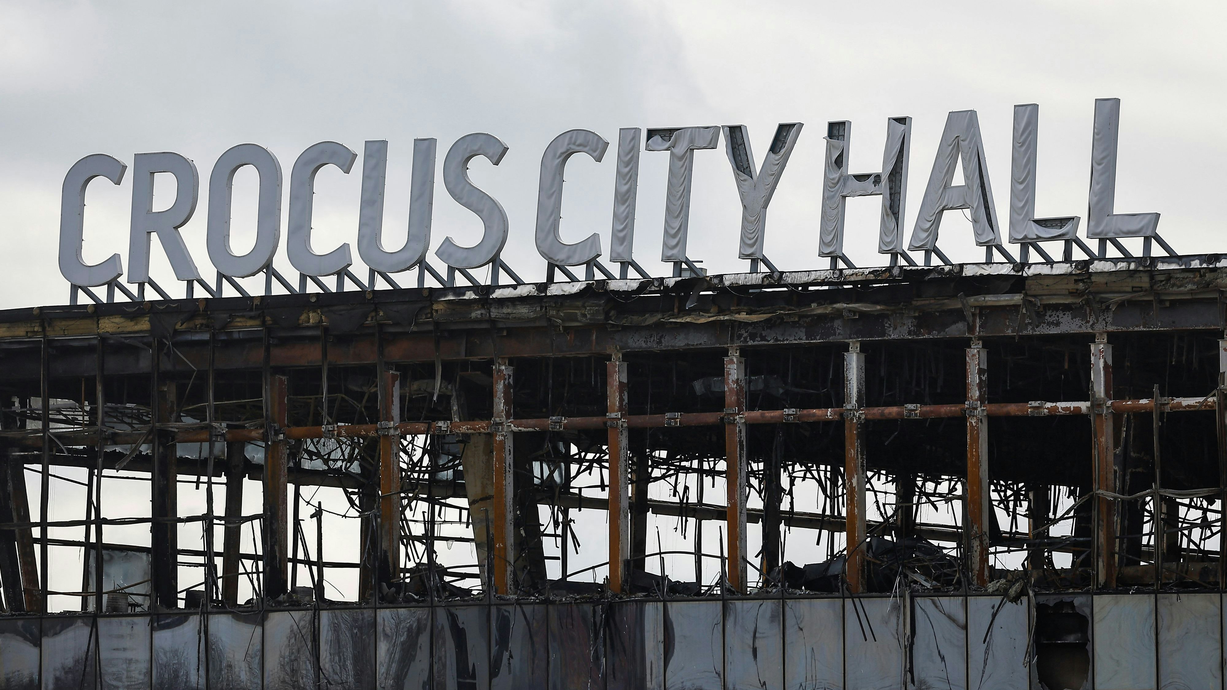 A view shows the burnt-out Crocus City Hall following a deadly attack on the concert venue outside Moscow, Russia, March 26, 2024. REUTERS/Evgenia Novozhenina