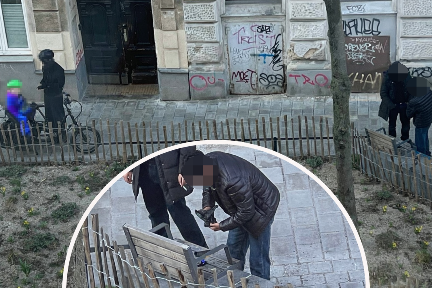 Während eine Mutter ihr Kind mit dem Fahrrad zur Kinderkrippe in der Bernardgasse bringt, fand nur wenige Meter daneben ein mutmaßlicher Drogen-Deal statt – Anrainer sind geschockt.