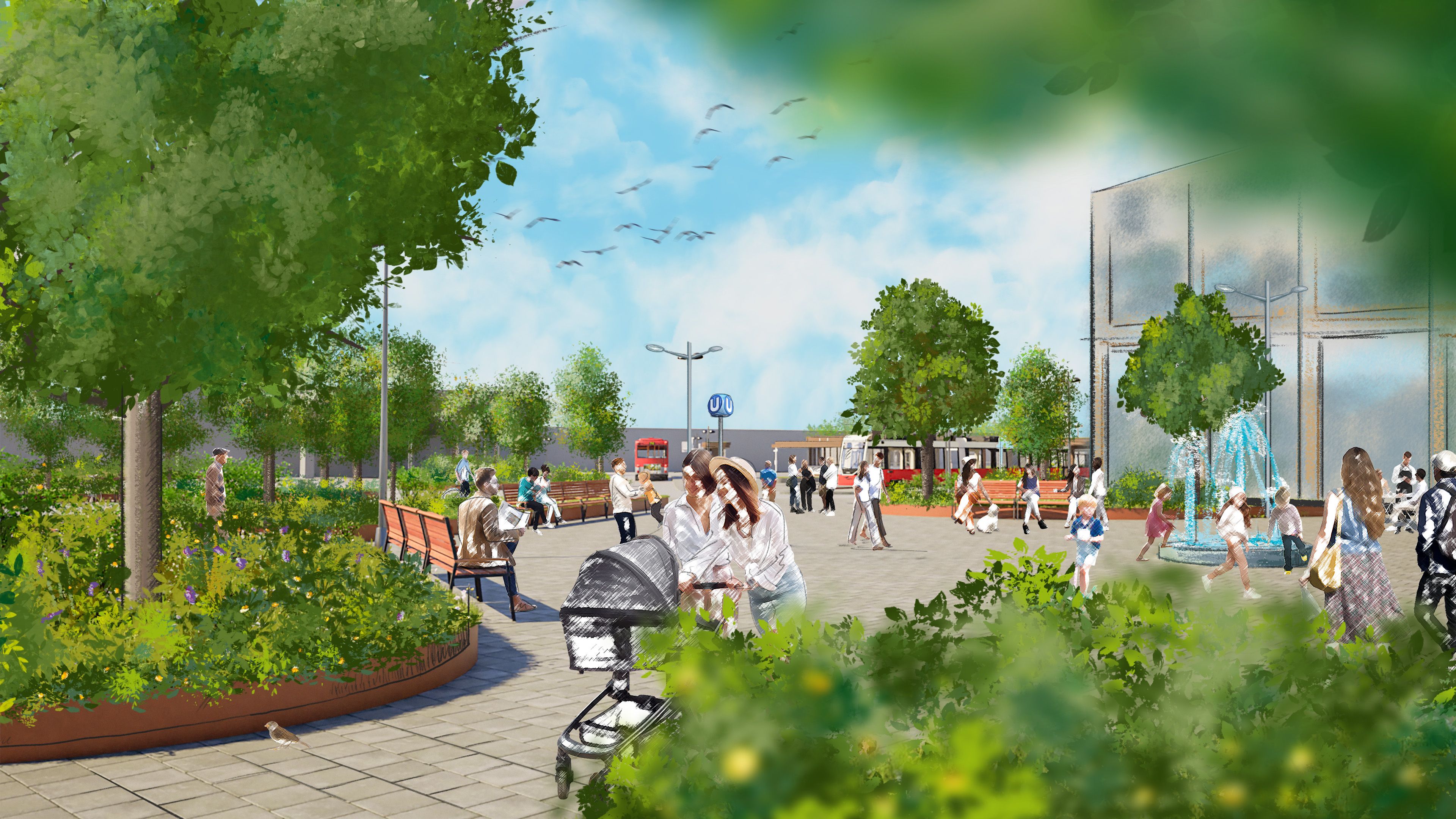 Nelson Mandela Platz in Aspern Nord wird umgestaltet.