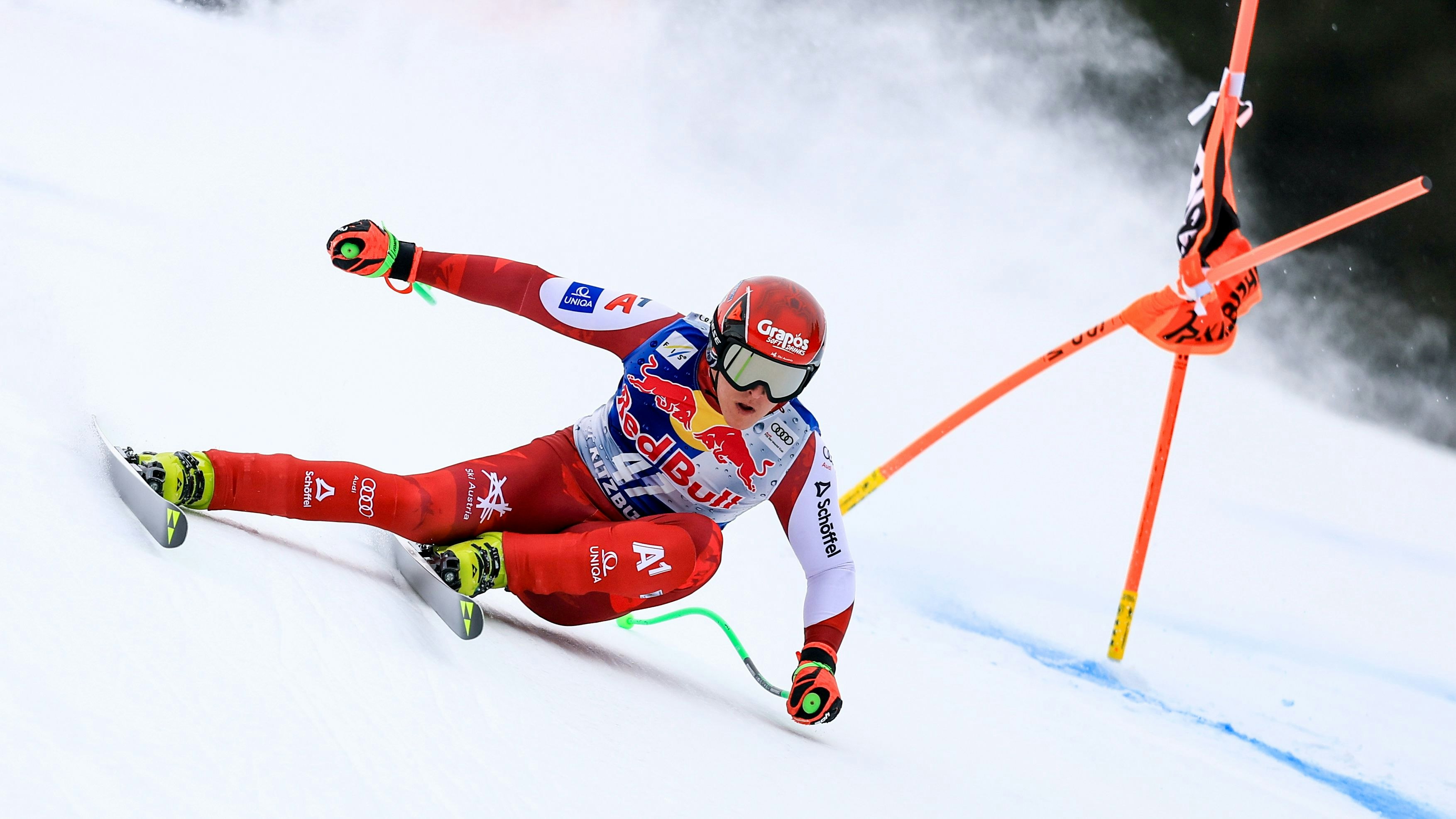 KITZBUEHEL,AUSTRIA,24.JAN.26 - ALPINE SKIING - FIS World Cup, Hahnenkamm-race, downhill, men. Image shows Andreas Ploier (AUT). Photo: GEPA pictures/ Mario Buehner-Weinrauch
