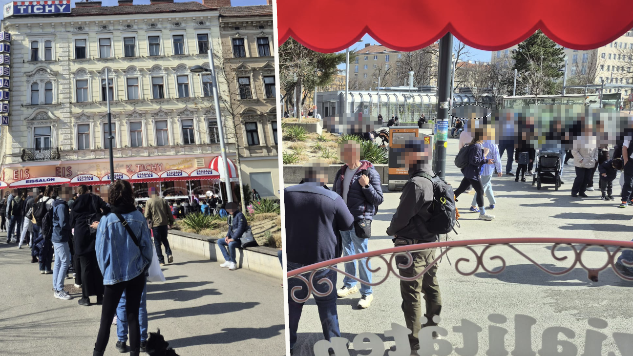 Heute.at - Ein Wahnsinn! – Riesige Warteschlange vor Eissalon