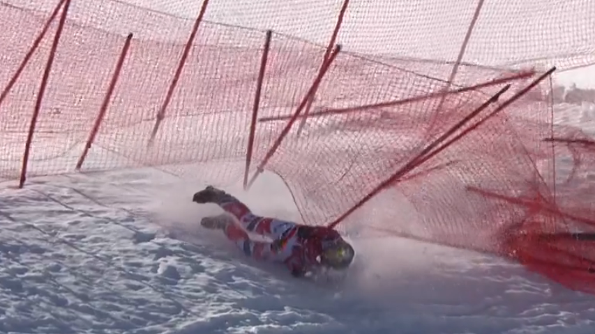 Franzose durchbrach bei seinem Sturz beide Auffangnetze. 