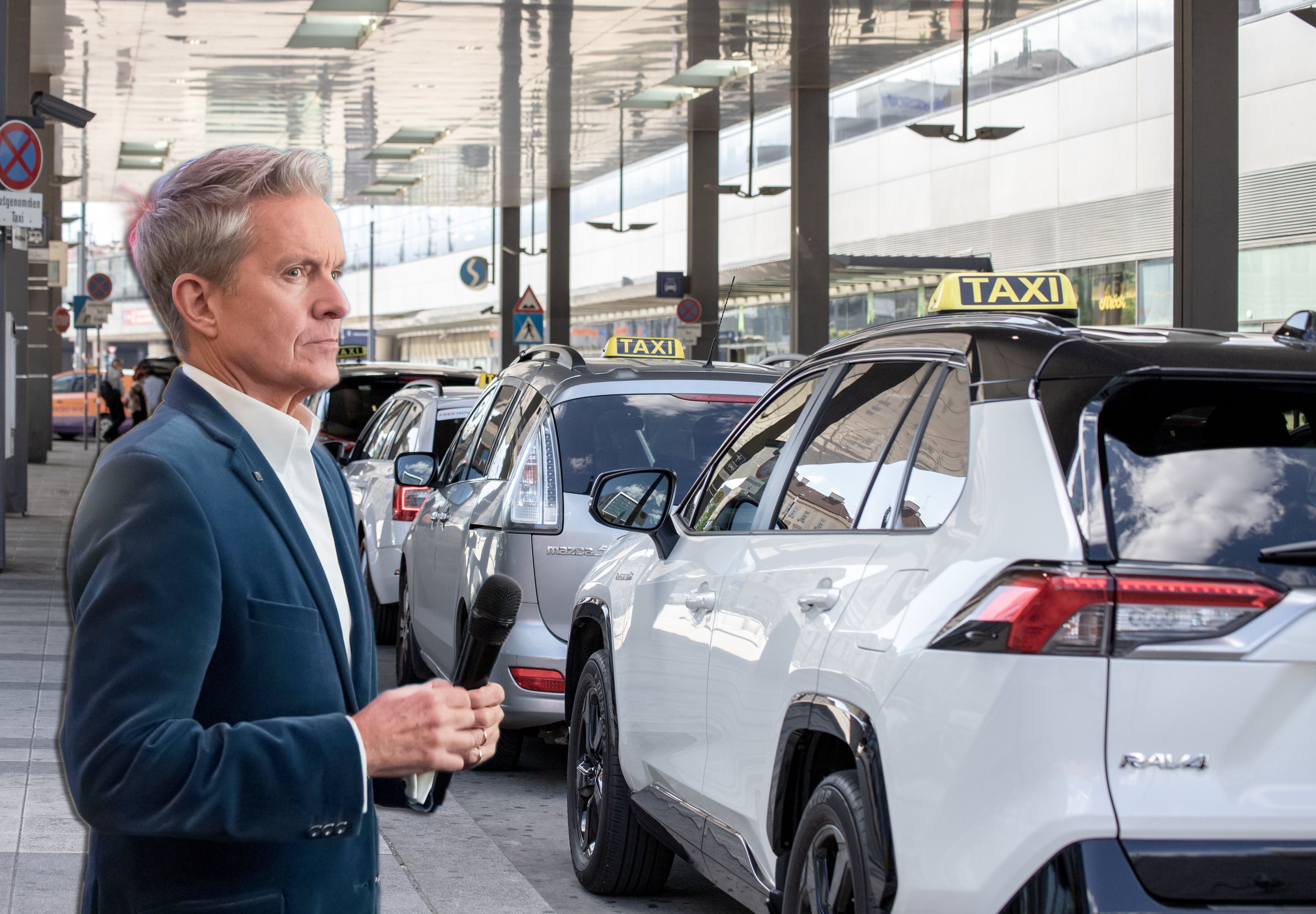 ORF-Moderator Alfons Haider berichtet, dass ihn mehrere Taxifahrer am Wiener Hauptbahnhof wegen einer kurzen Fahrt und Kartenzahlung nicht mitnehmen wollten.