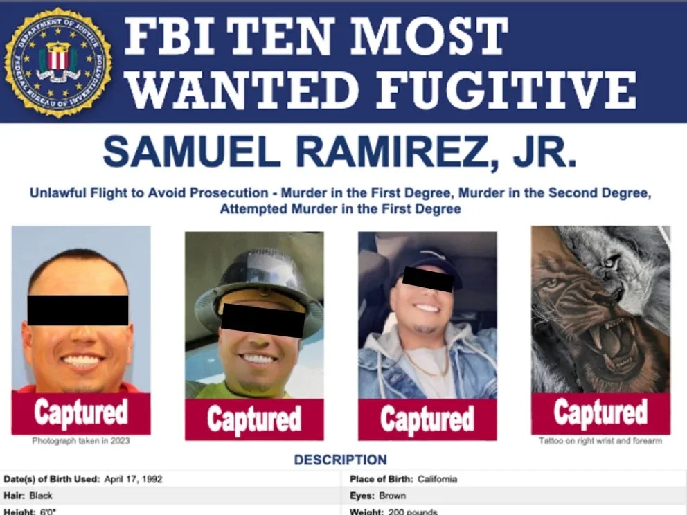 Der Gesuchte wurde 73 Minuten nach seiner Aufnahme auf die Top-Ten-Liste festgenommen.