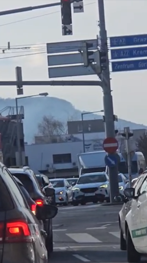 Brand in Wien-Floridsdorf: Feuerwehr löscht rasch Feuer bei Bahndamm, Zugverkehr gestoppt. Polizei ermittelt zur Brandursache. Keine Verletzten.