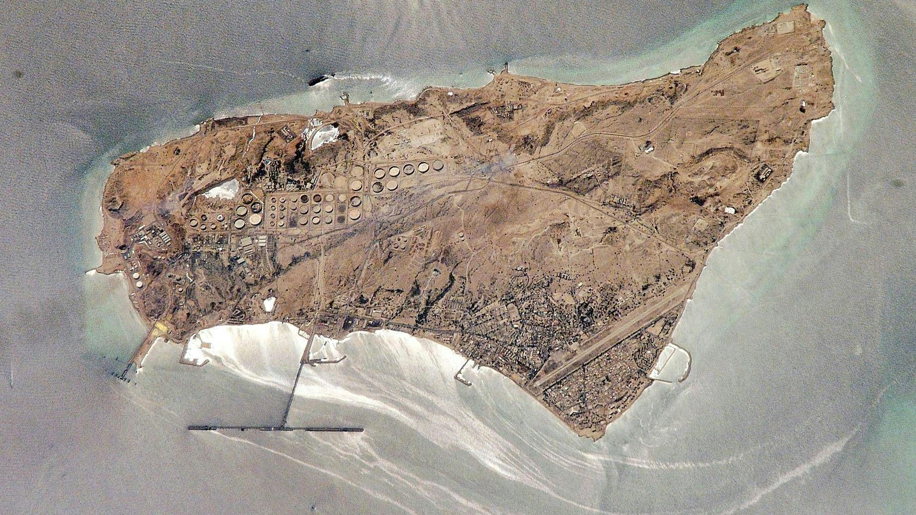 Die iranische Insel Charg engl. Kharg im Persischen Golf NASA-Archivbild von 31.08.2002
