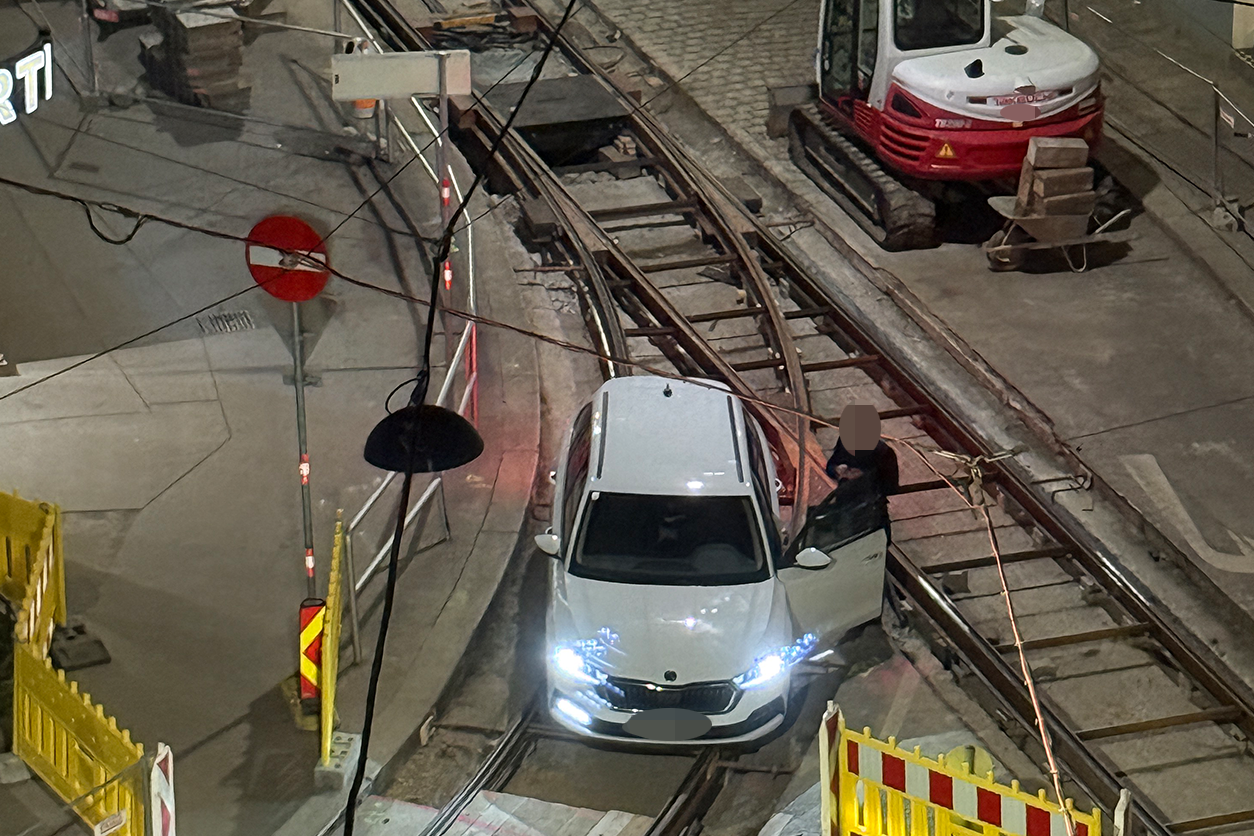 Der Wiener brauchte Hilfe von der Berufsfeuerwehr, um sein Auto zu befreien.