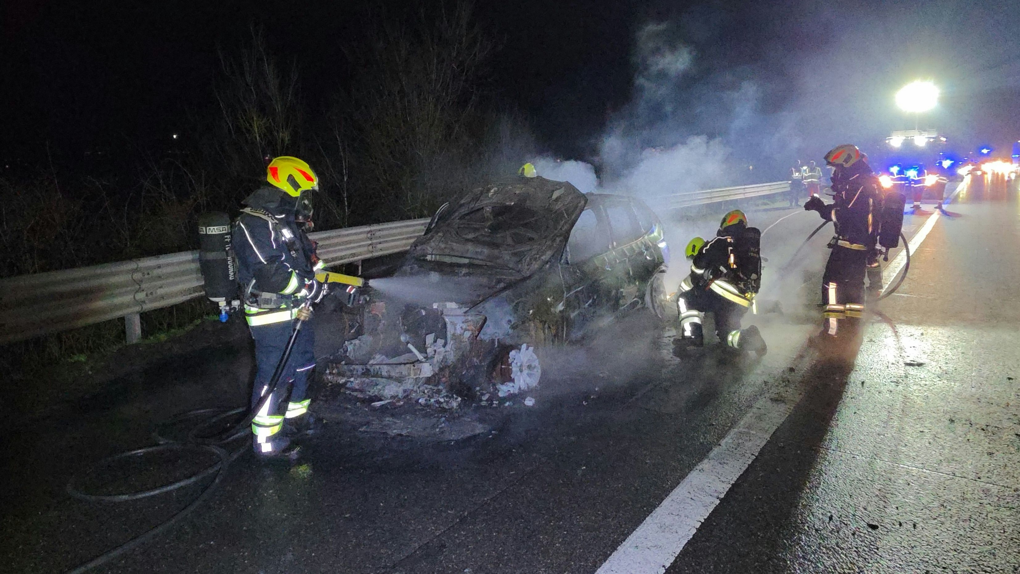 Pkw-Brand auf der A1 bei Ybbs
