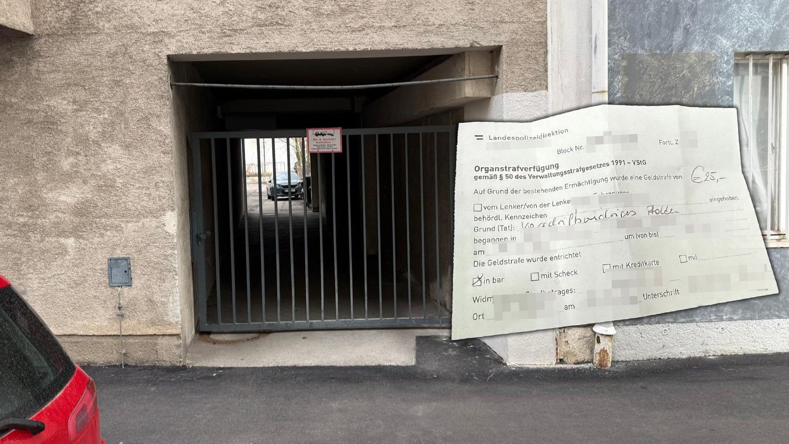 Wiener steht vor eigener Einfahrt, muss Strafe zahlen