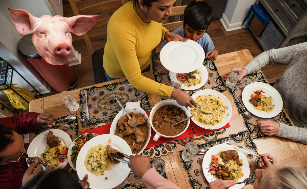 Eine türkische Familie fand einen Schweinekopf vor ihrer Haustür.