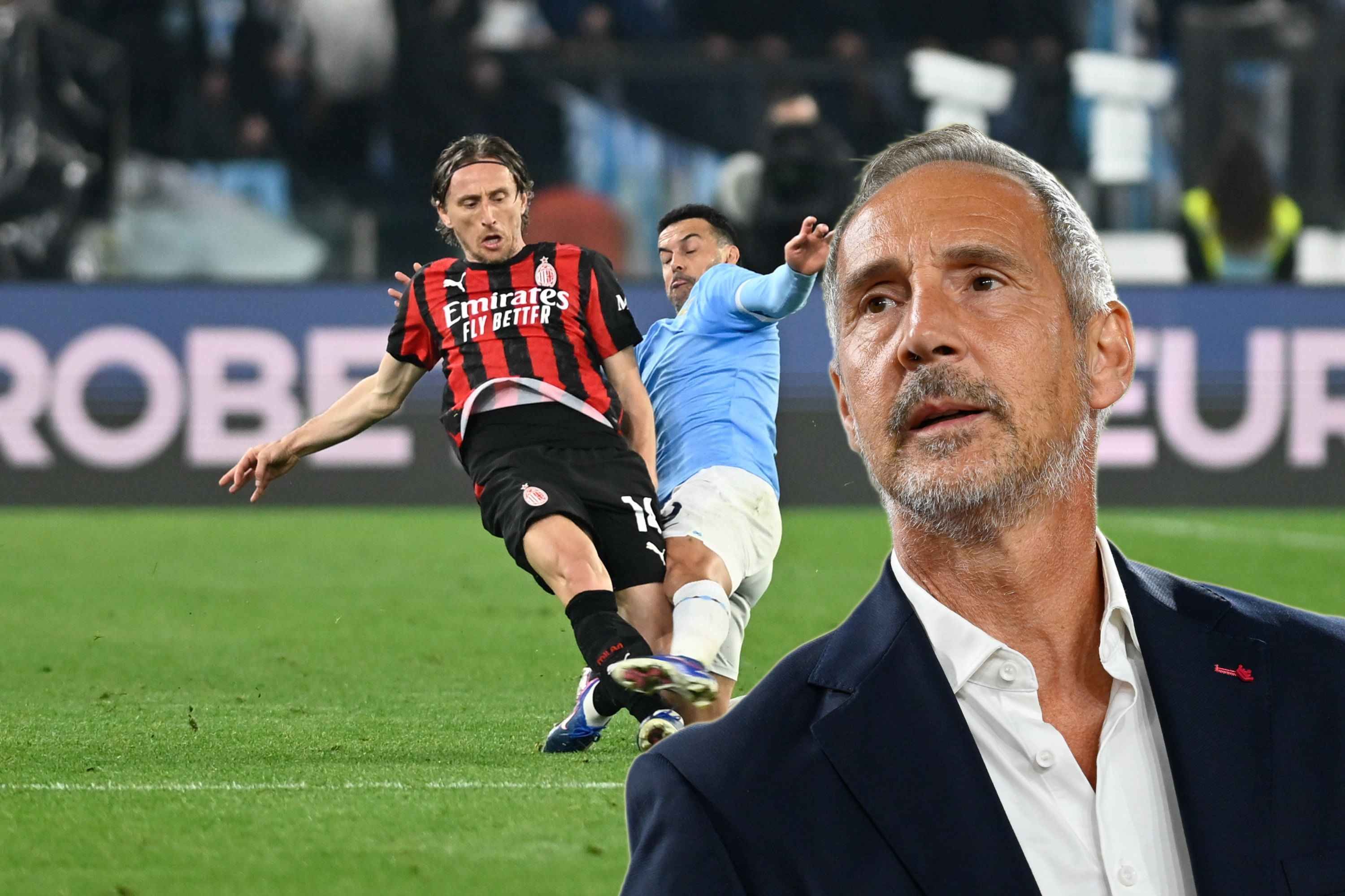 Adi Hütter (r.) steht bei Lazio Rom (hier im Duell mit AC Milan) am Zettel.