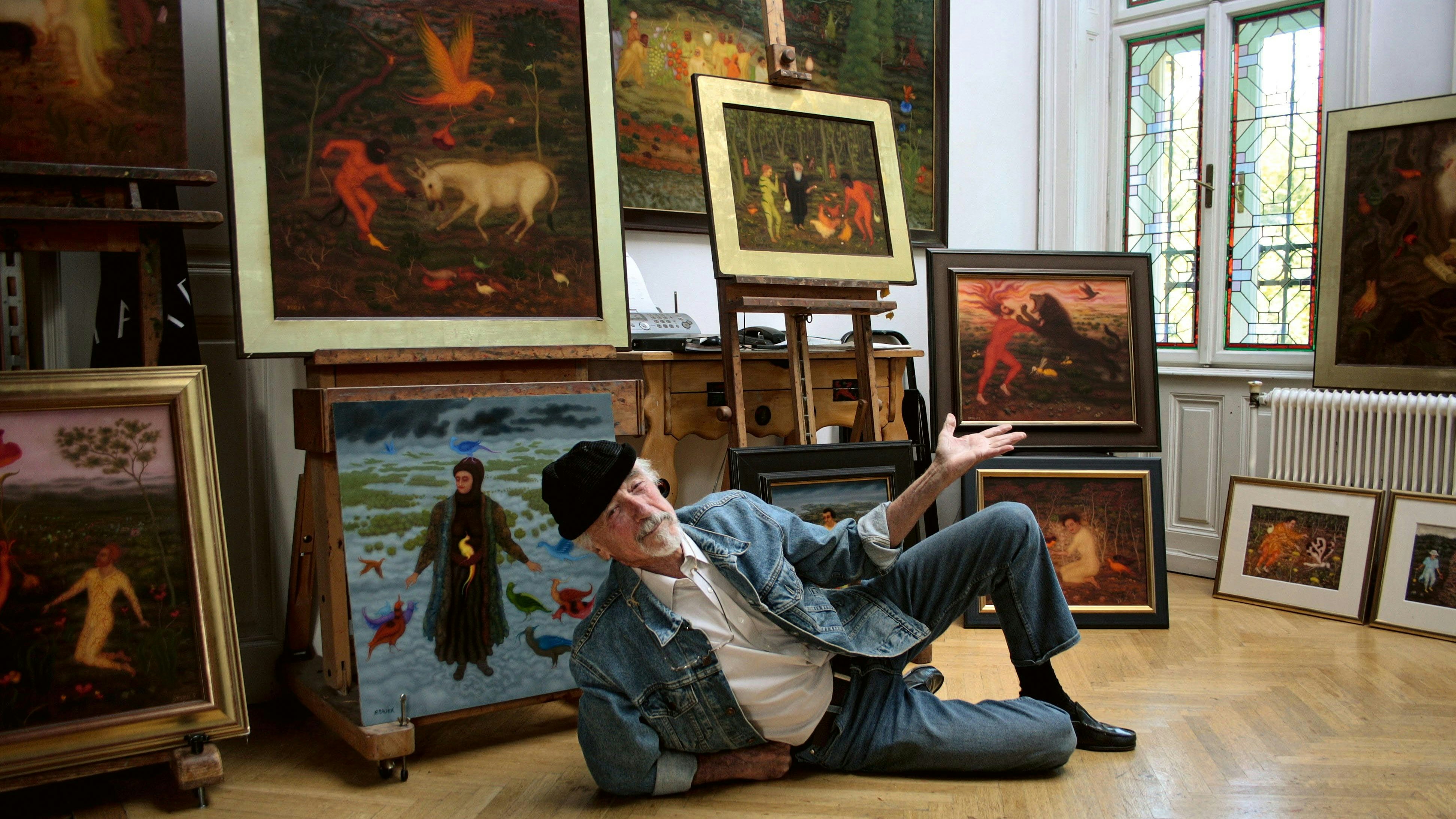 Arik Brauer in seiner Villa in Wien-Währing