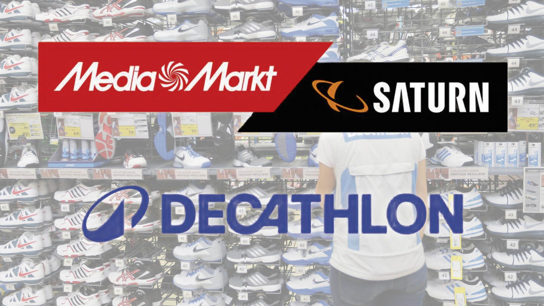 Vorerst in Deutschland: MediaMarkt, Saturn (das gibt’s dort noch) und Decathlon tun sich zusammen.