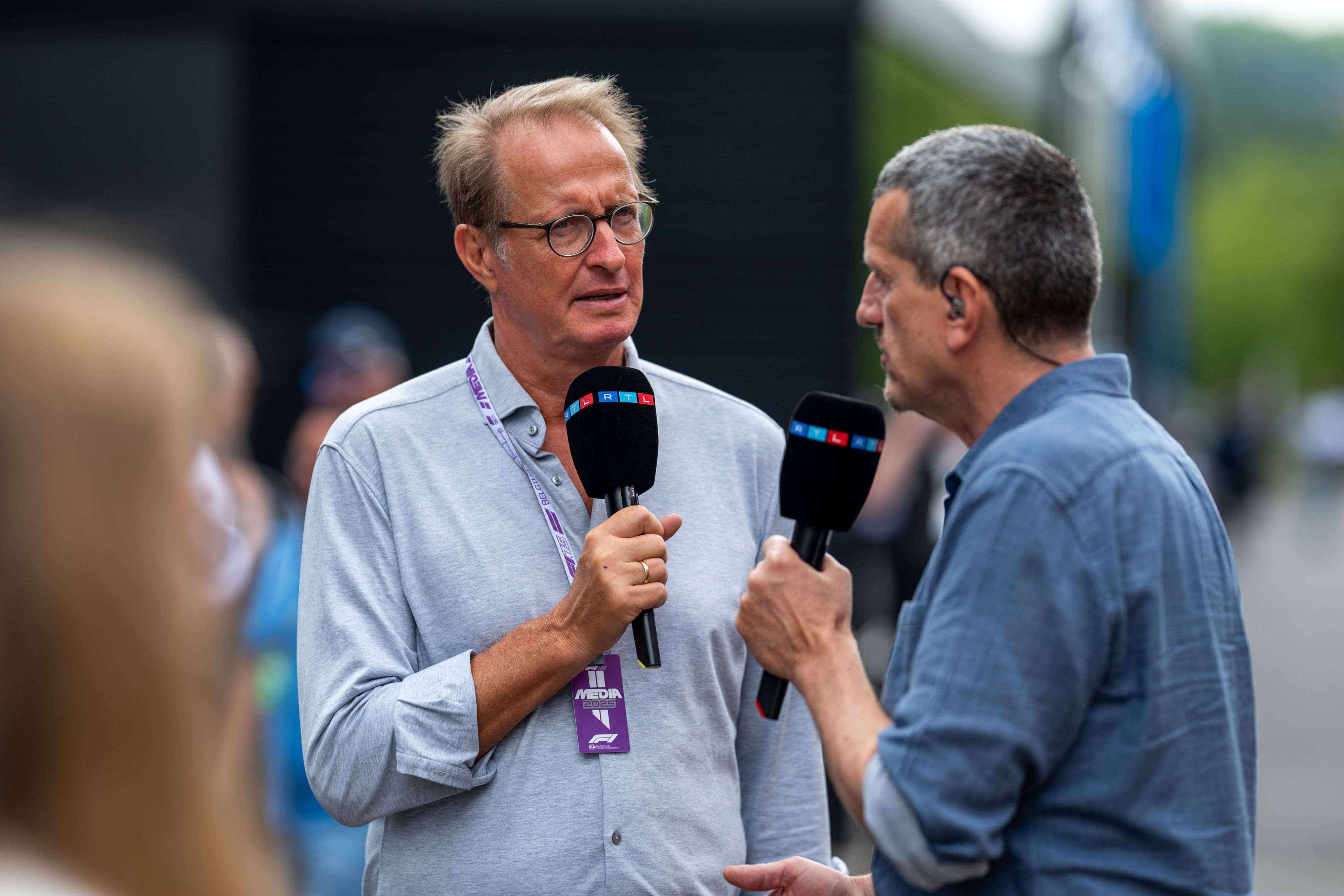 RTL-Moderator Florian König mit Experte Günter Steiner