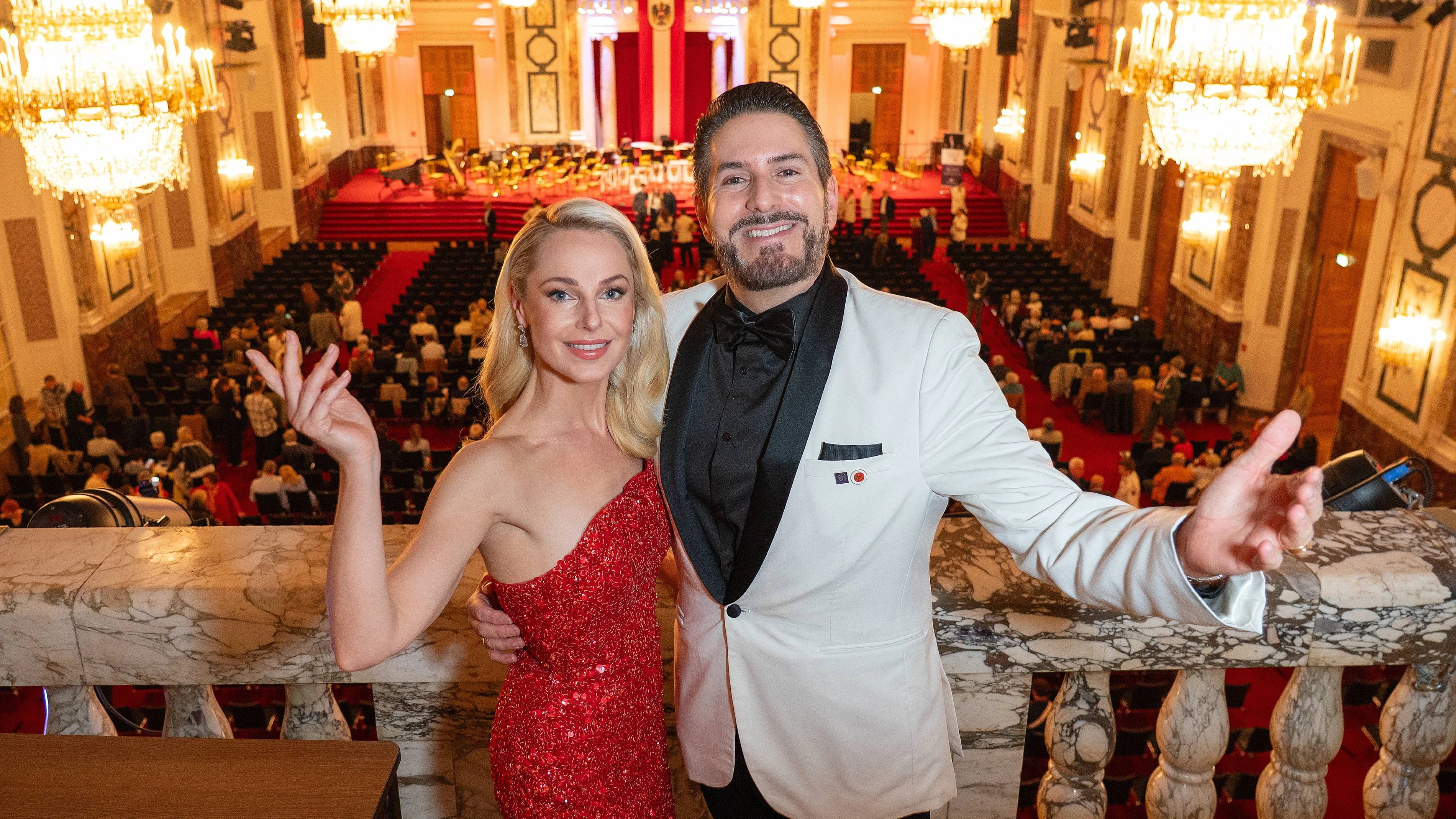 Benefiz Frühlingskonzert Benefizkonzert Gebrutstagskonzert der Gardemusik des Österreichischen Bundesheeres mit und für Clemens Unterreiner anlässlich seines Geburtstages zugunster seines Vereins Hilfstöne, Charity, Konzert, Klassik, Wiener Hofburg, 18.3.2026, -  Clemens UNTERREINER, Silvia SCHNEIDER 