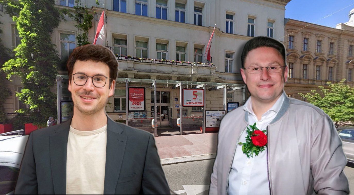 Streit ums stille Örtchen im Amtshaus Margareten zwischen Bezirkschef Luxenberger (Grüne) und Vize-Bezirksvorsteher Lipinski (SPÖ, r.).