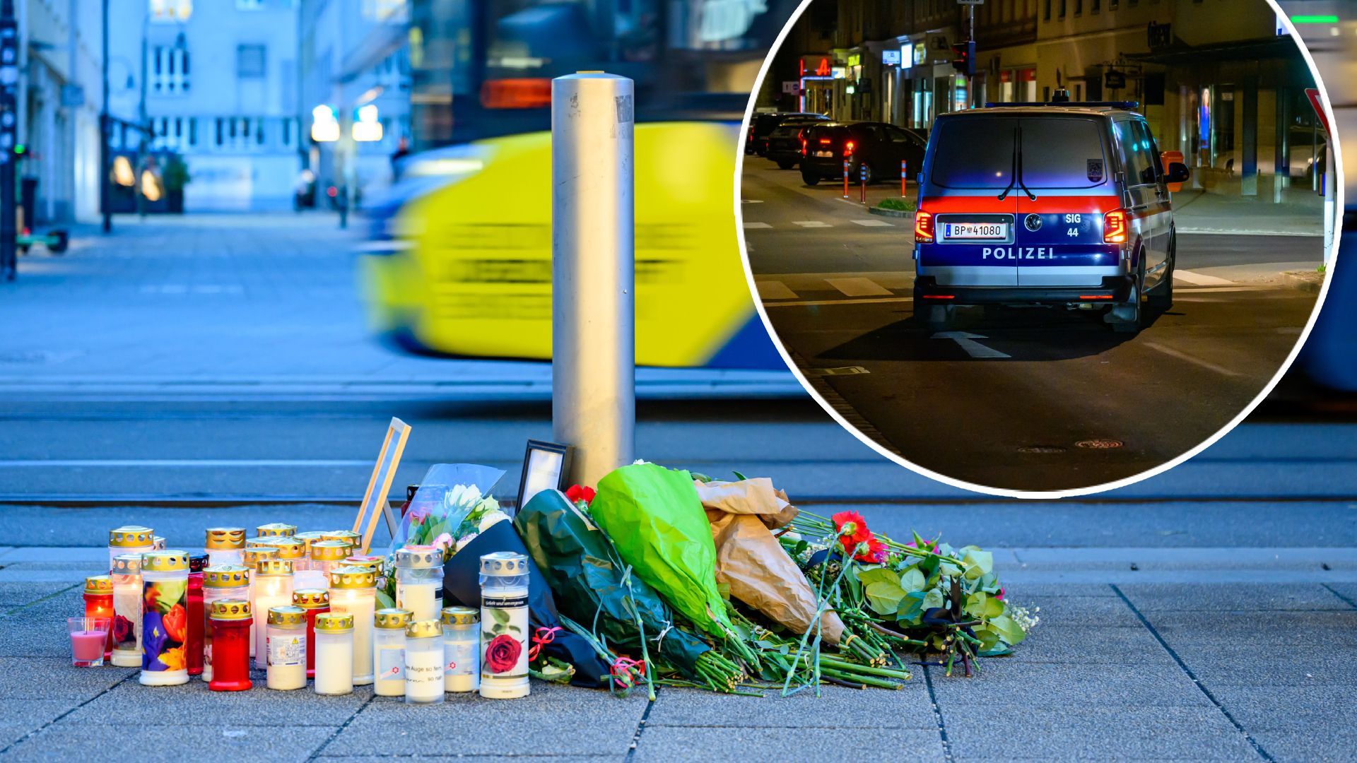 Ein Kerzen- und Blumenmeer erinnert an der Linzer Landstraße an den Verstorbenen.