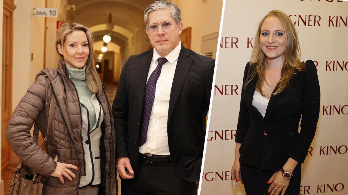 Simone Lugner und Anwalt Florian Höllwarth (links) treffen vor Gericht auf Jacqueline Lugner.