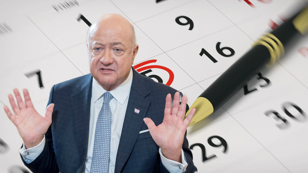 Ein Journalist wollte Auskunft über die Termine von Kanzler Stocker haben.